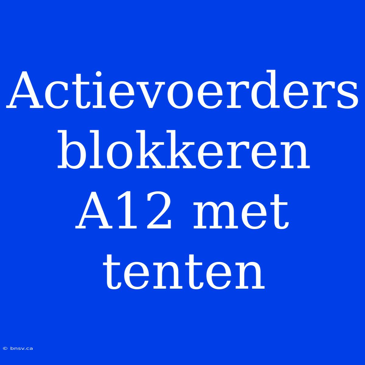 Actievoerders Blokkeren A12 Met Tenten