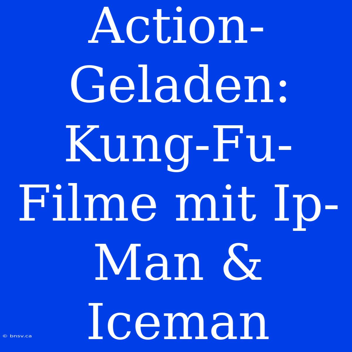 Action-Geladen: Kung-Fu-Filme Mit Ip-Man & Iceman