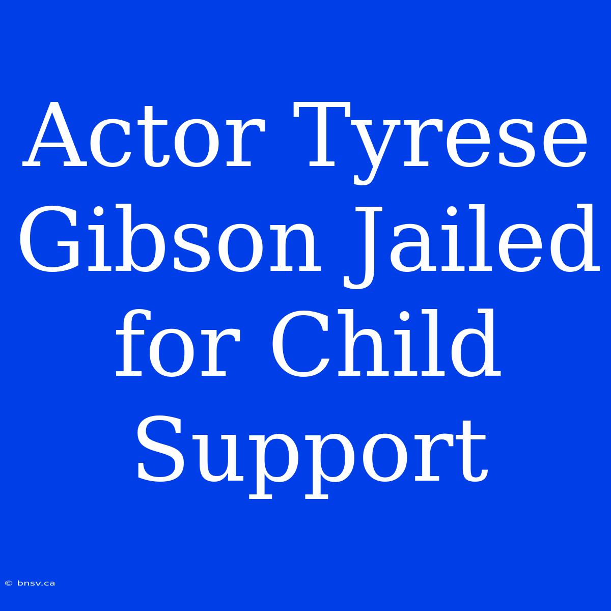 Actor Tyrese Gibson Jailed For Child Support