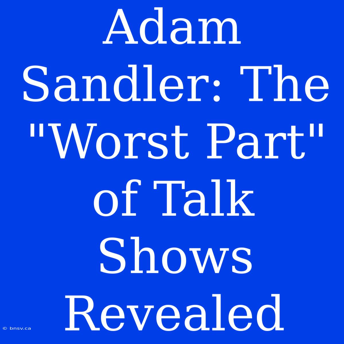 Adam Sandler: The 