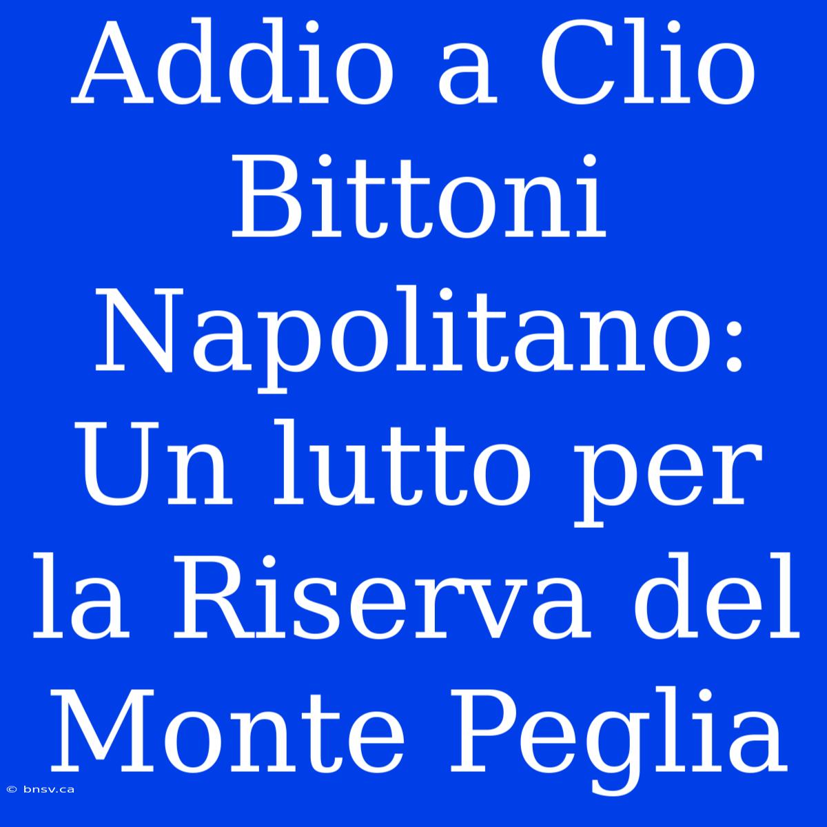 Addio A Clio Bittoni Napolitano: Un Lutto Per La Riserva Del Monte Peglia