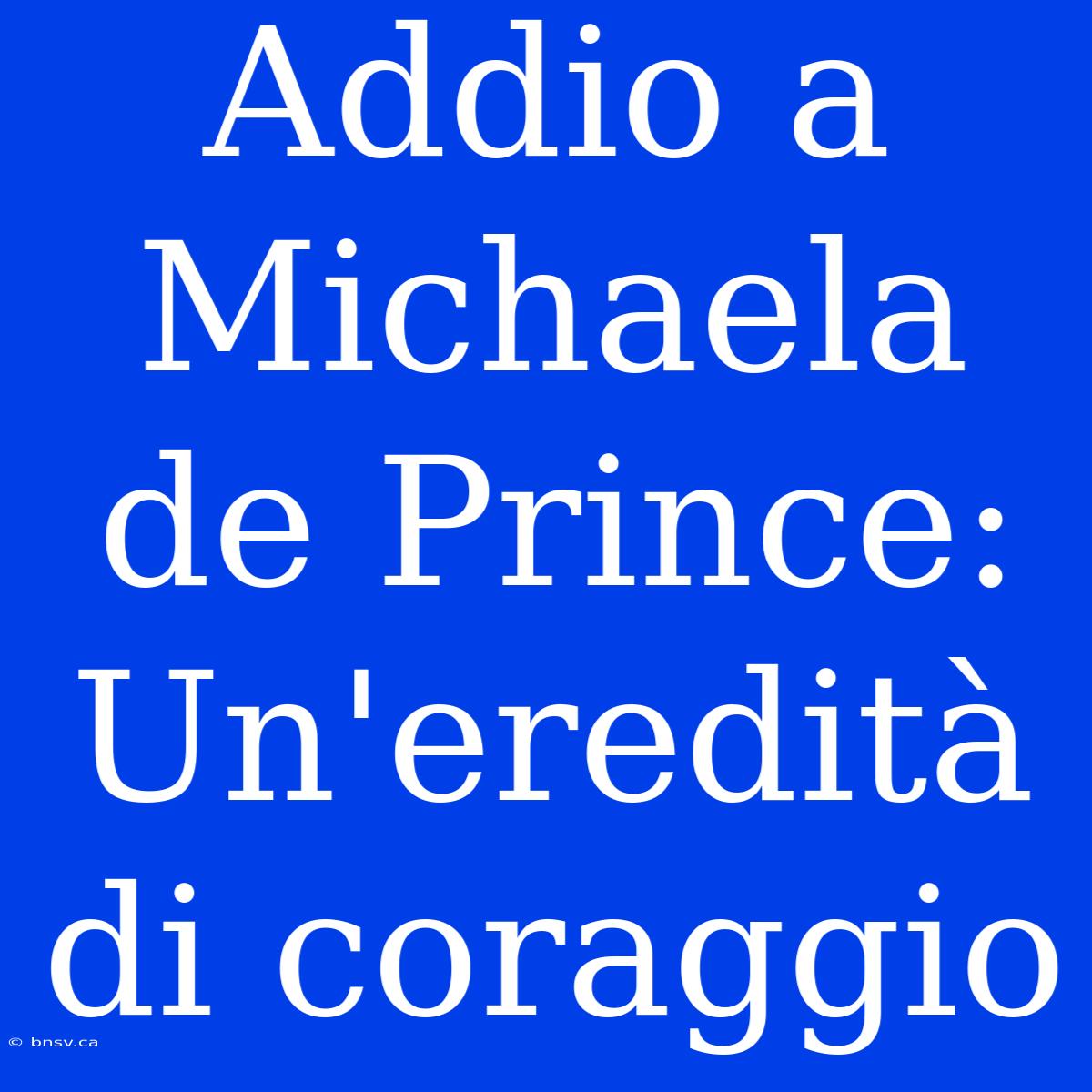 Addio A Michaela De Prince: Un'eredità Di Coraggio