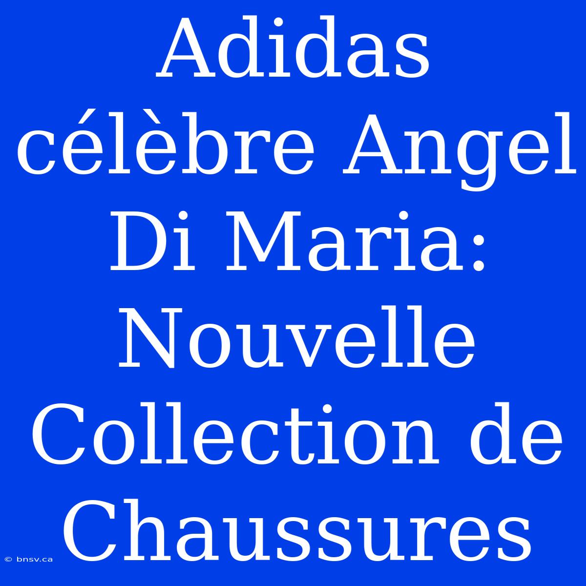 Adidas Célèbre Angel Di Maria: Nouvelle Collection De Chaussures