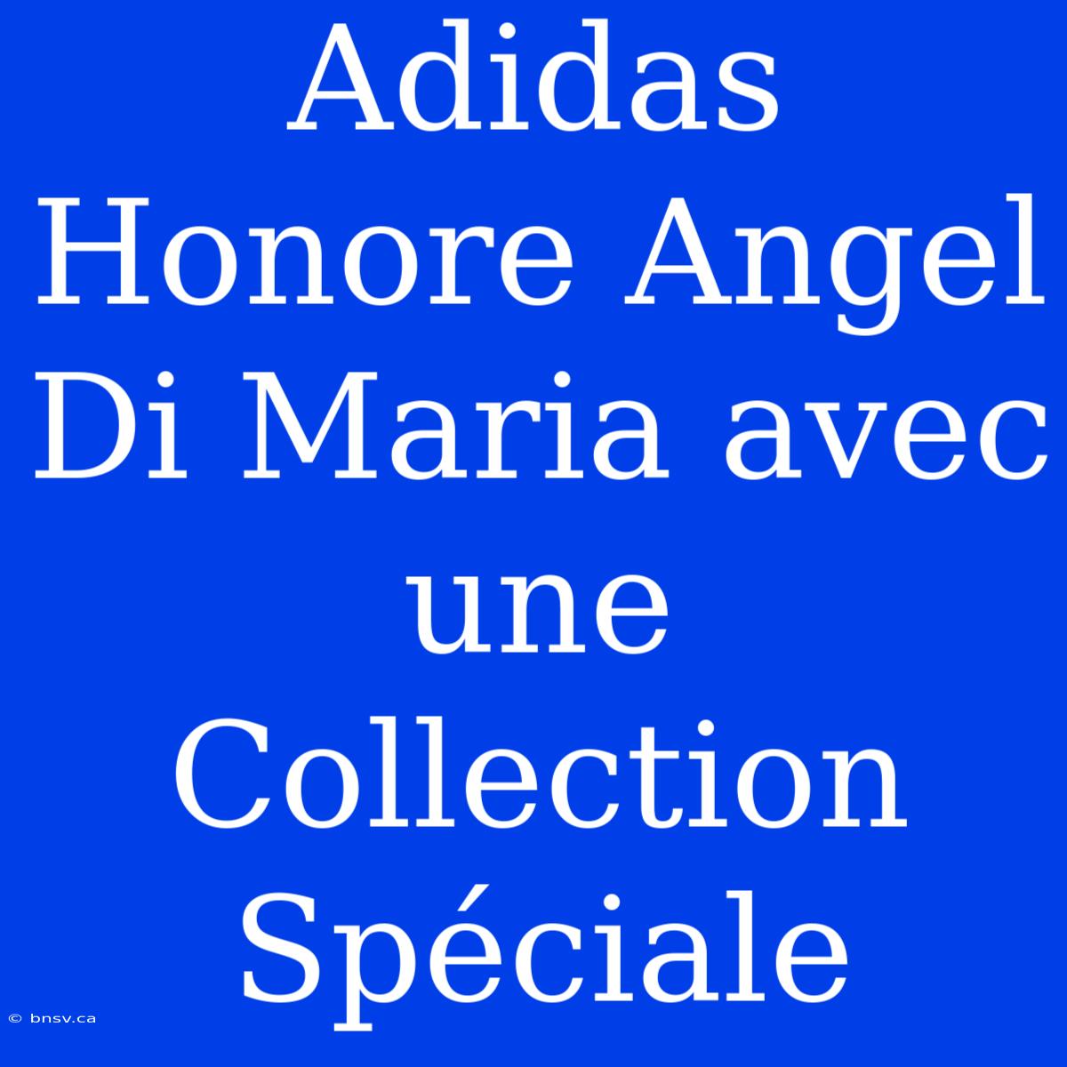 Adidas Honore Angel Di Maria Avec Une Collection Spéciale