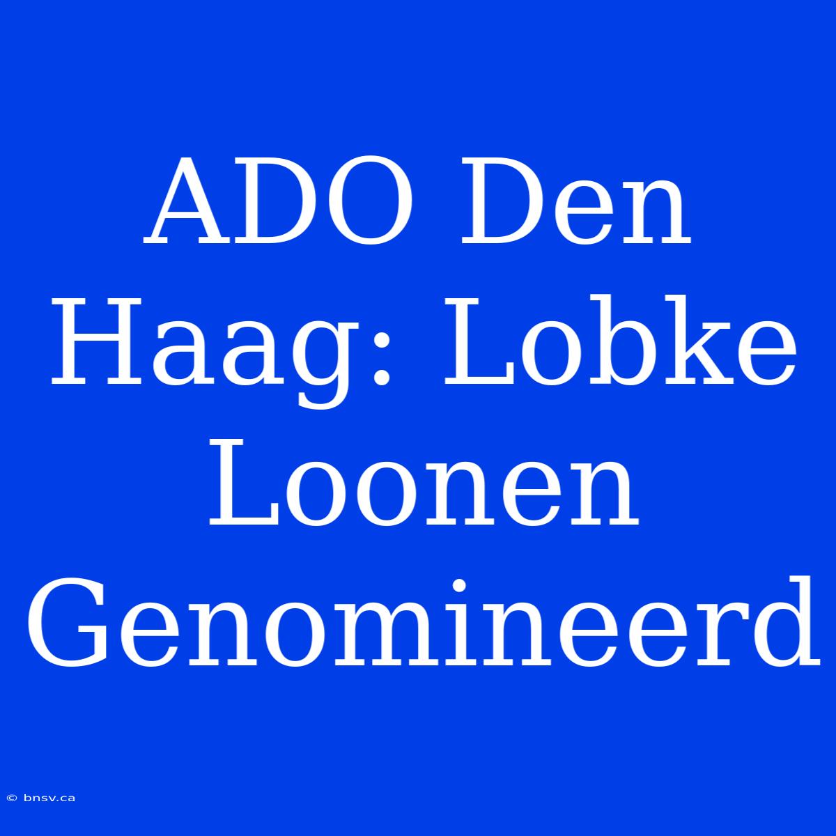 ADO Den Haag: Lobke Loonen Genomineerd