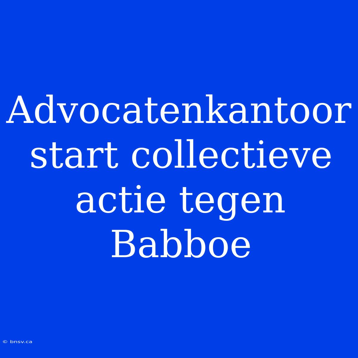 Advocatenkantoor Start Collectieve Actie Tegen Babboe