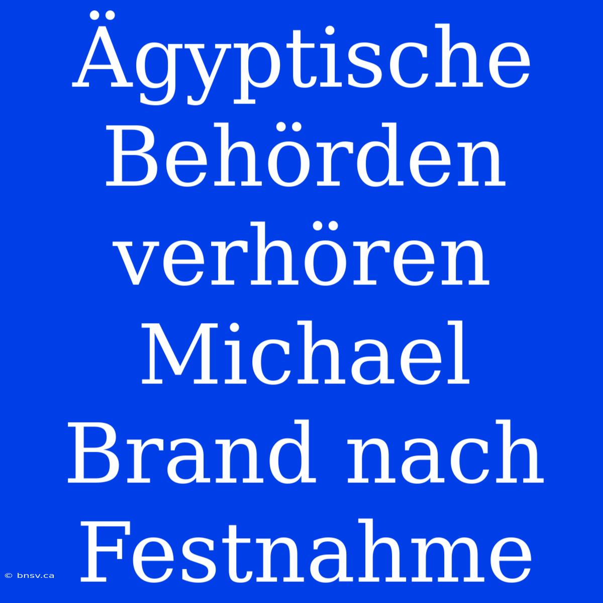 Ägyptische Behörden Verhören Michael Brand Nach Festnahme