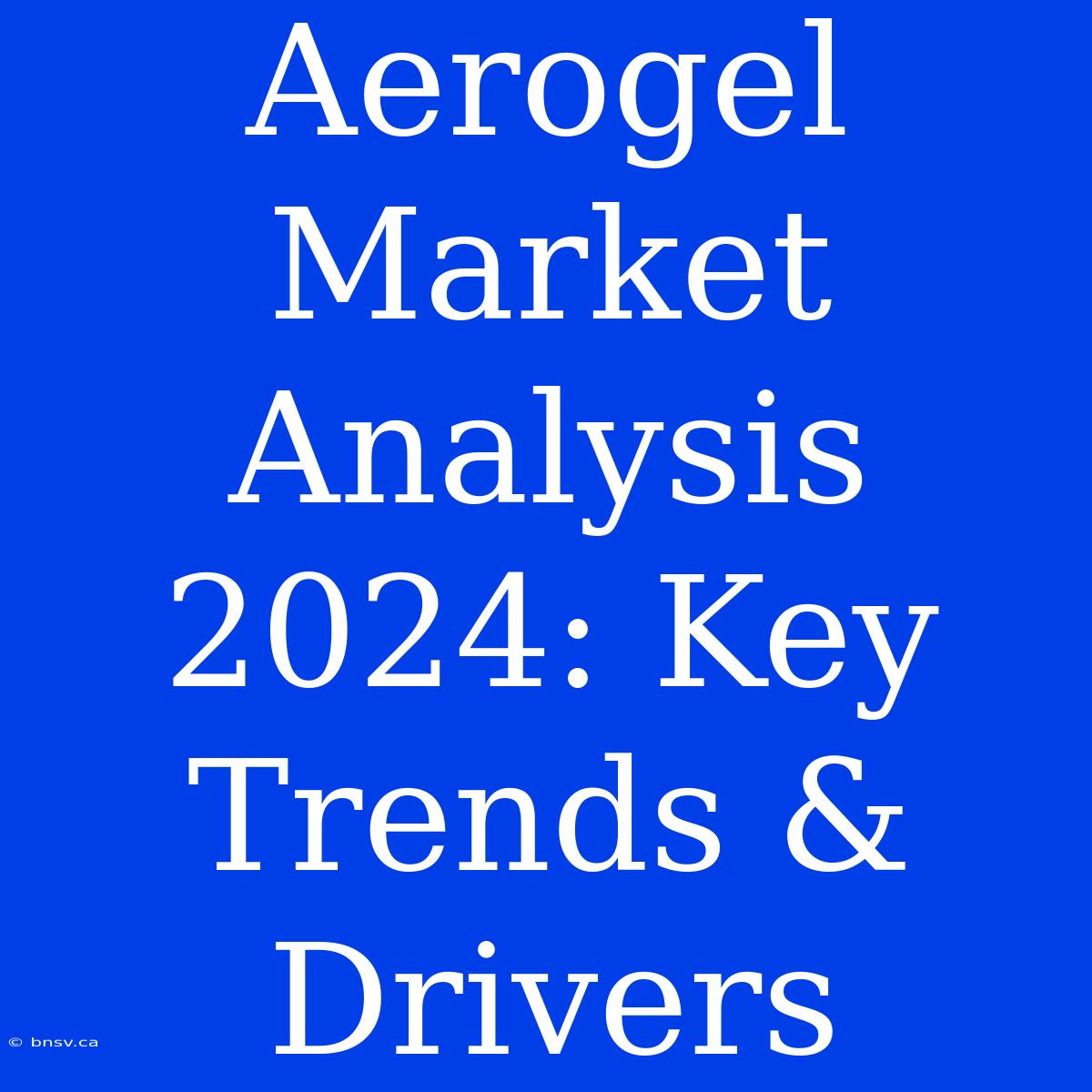 Aerogel Market Analysis 2024: Key Trends & Drivers