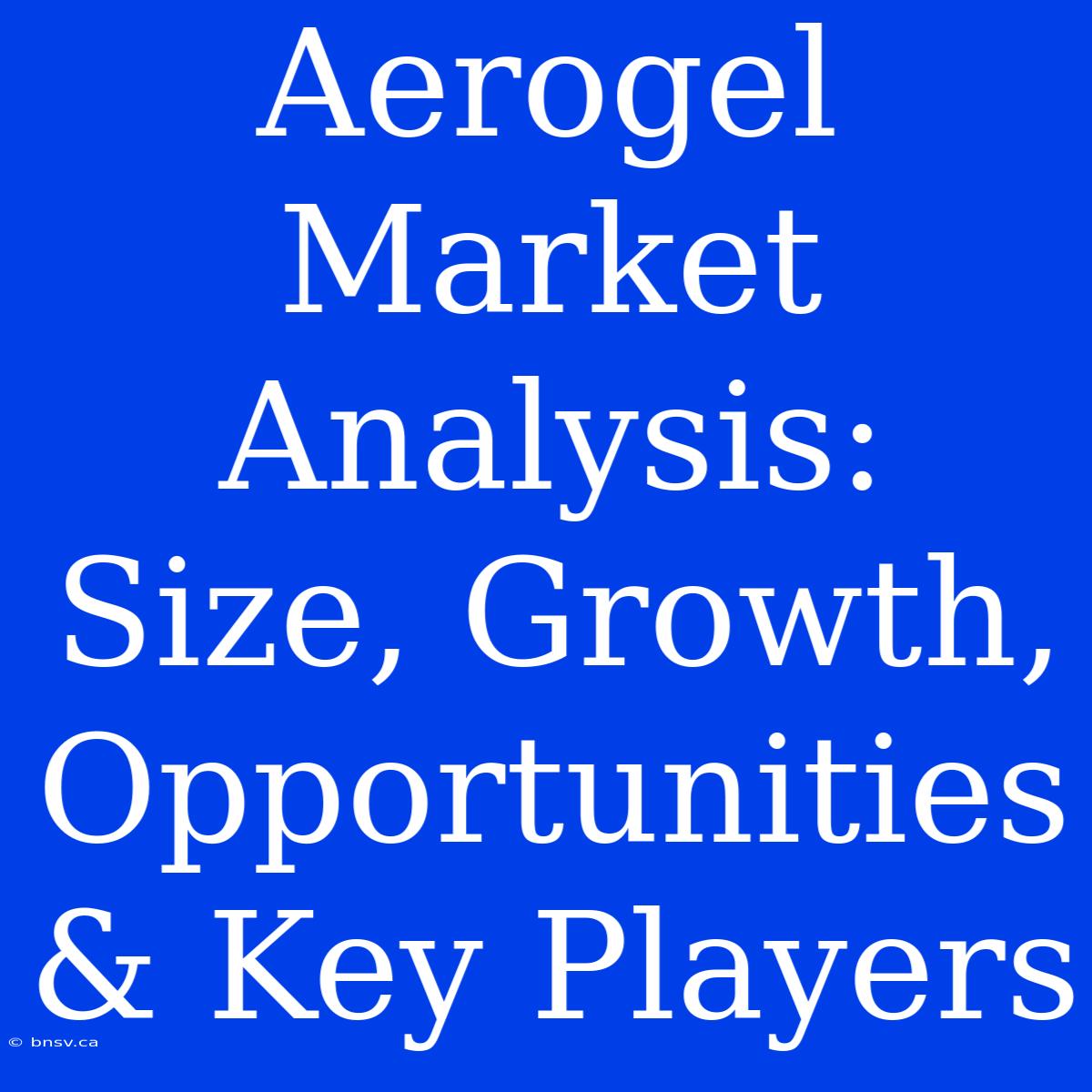 Aerogel Market Analysis: Size, Growth, Opportunities & Key Players