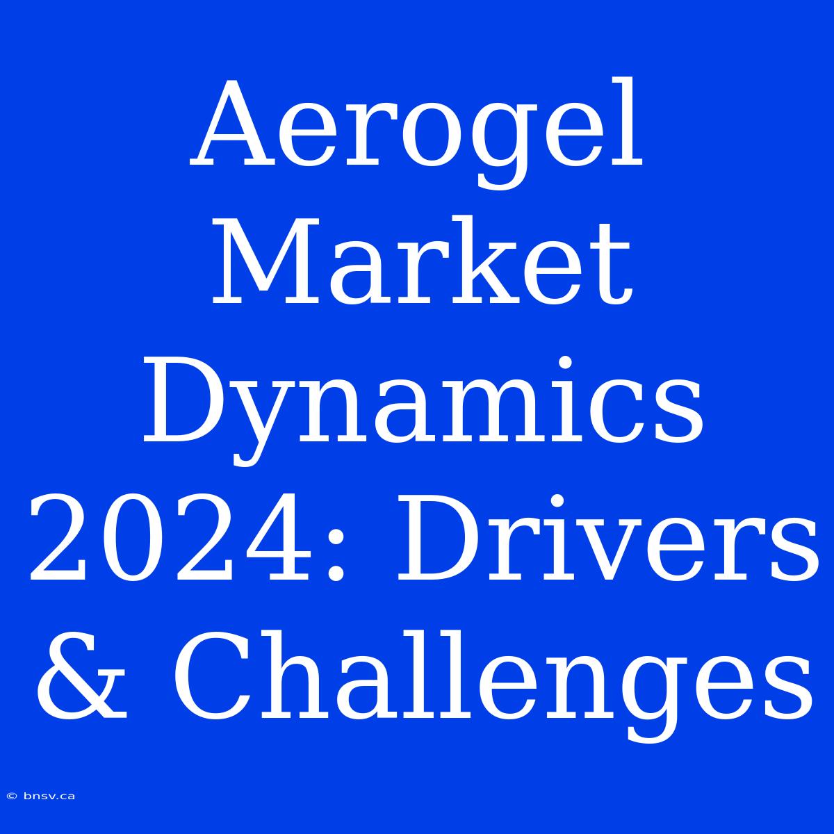 Aerogel Market Dynamics 2024: Drivers & Challenges