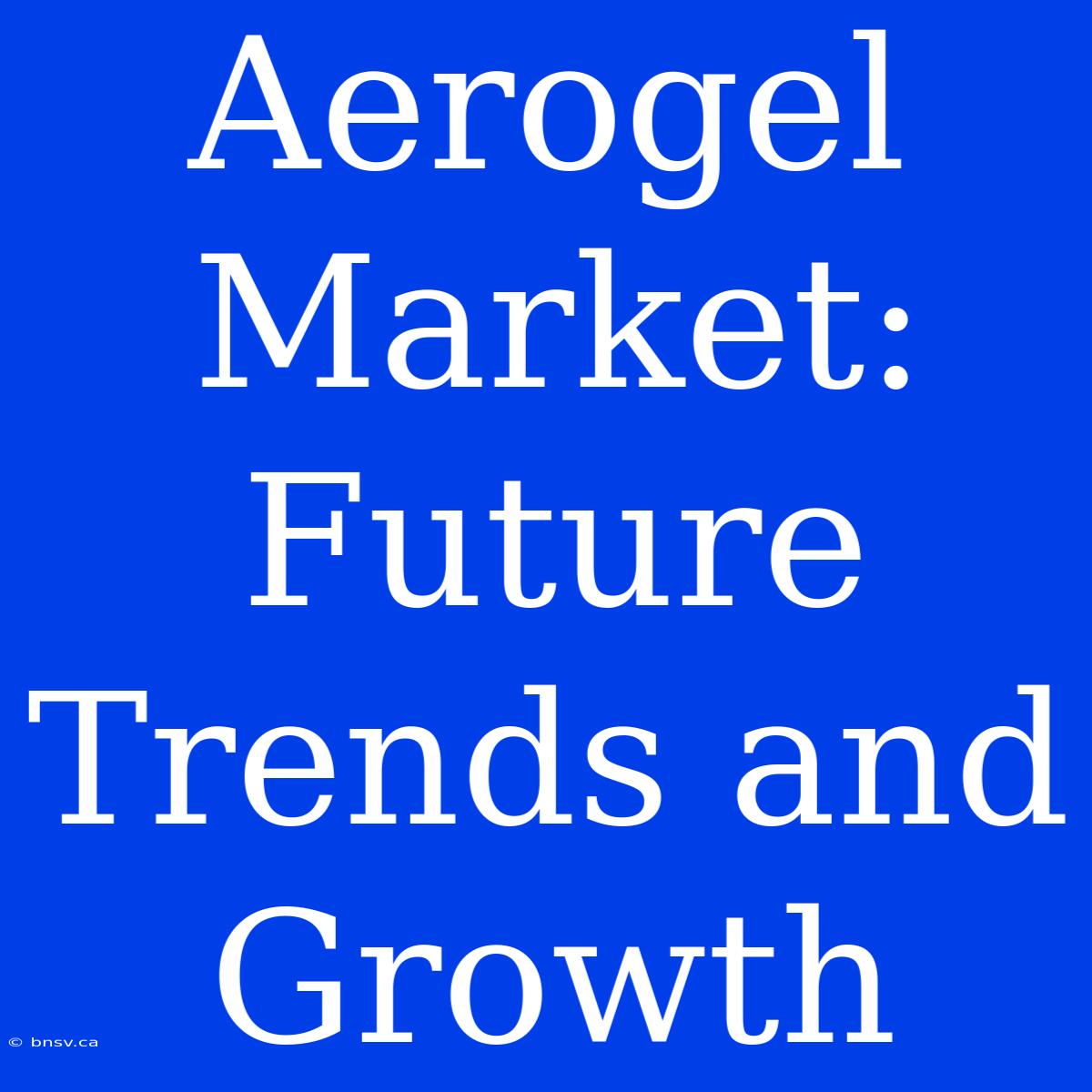 Aerogel Market: Future Trends And Growth