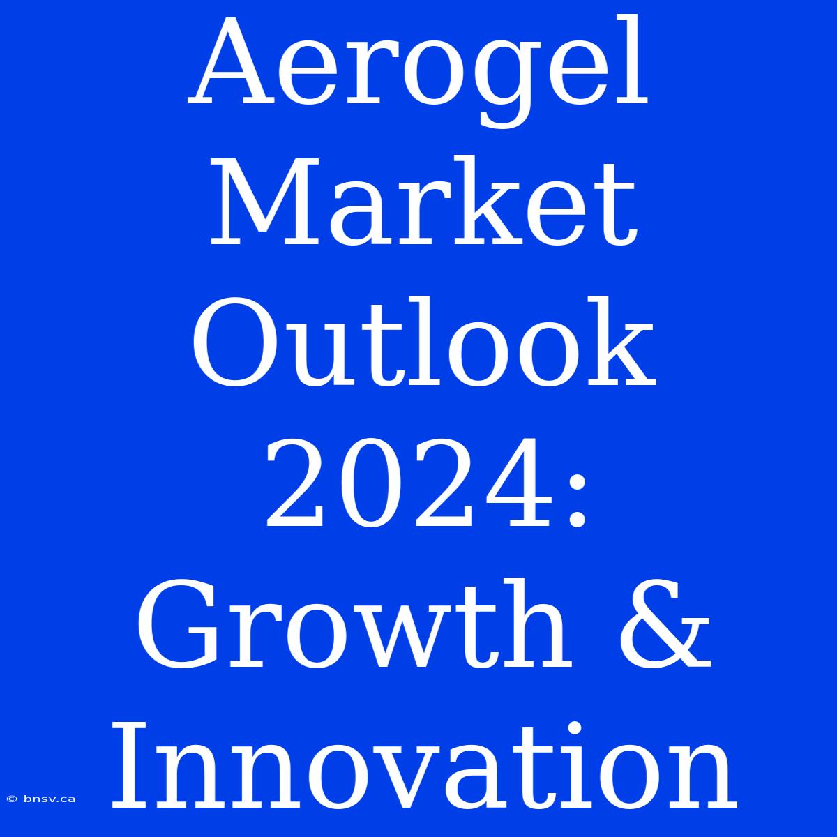 Aerogel Market Outlook 2024: Growth & Innovation