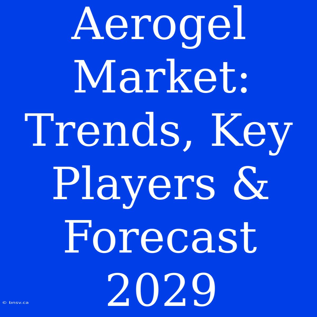 Aerogel Market: Trends, Key Players & Forecast 2029