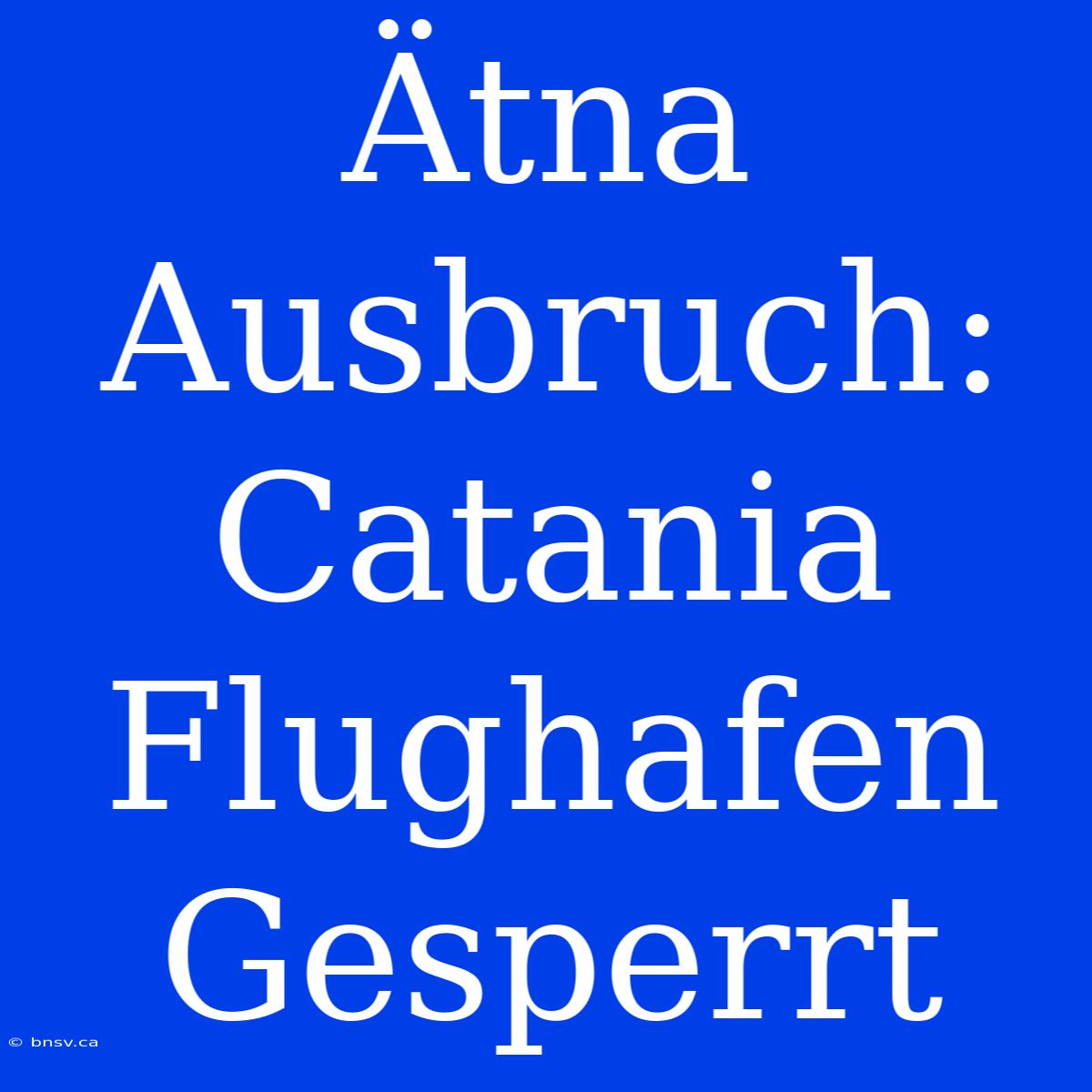 Ätna Ausbruch: Catania Flughafen Gesperrt