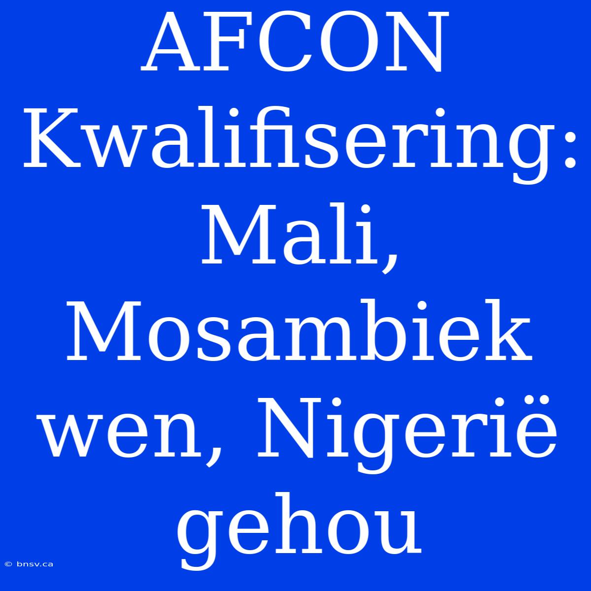 AFCON Kwalifisering: Mali, Mosambiek Wen, Nigerië Gehou