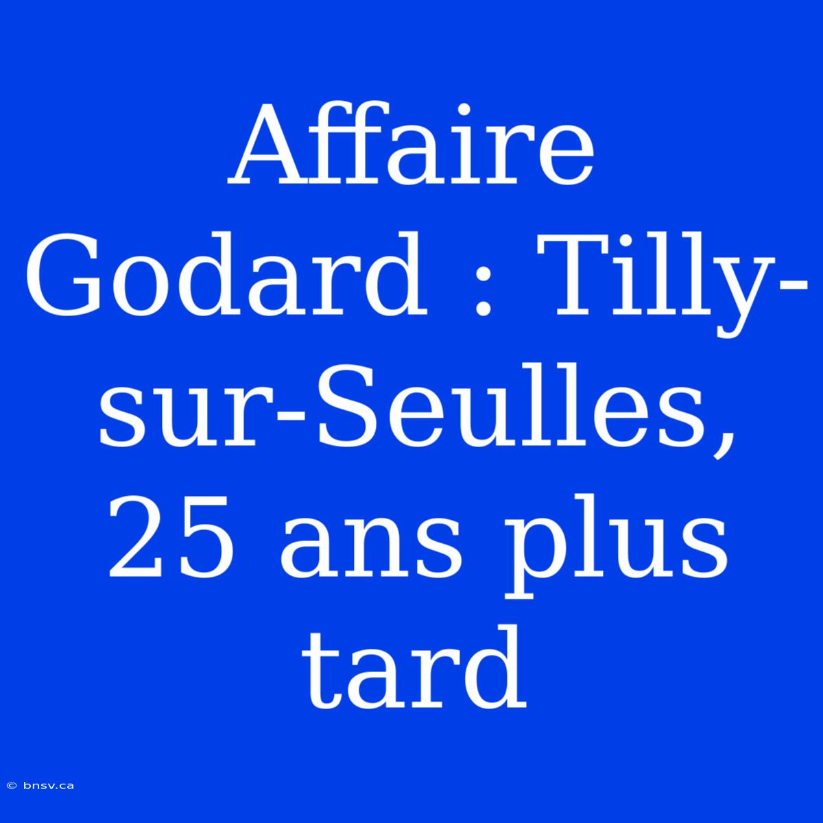 Affaire Godard : Tilly-sur-Seulles, 25 Ans Plus Tard