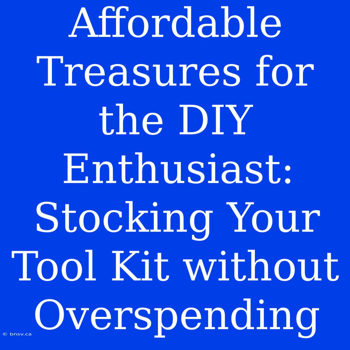 Affordable Treasures For The DIY Enthusiast: Stocking Your Tool Kit Without Overspending