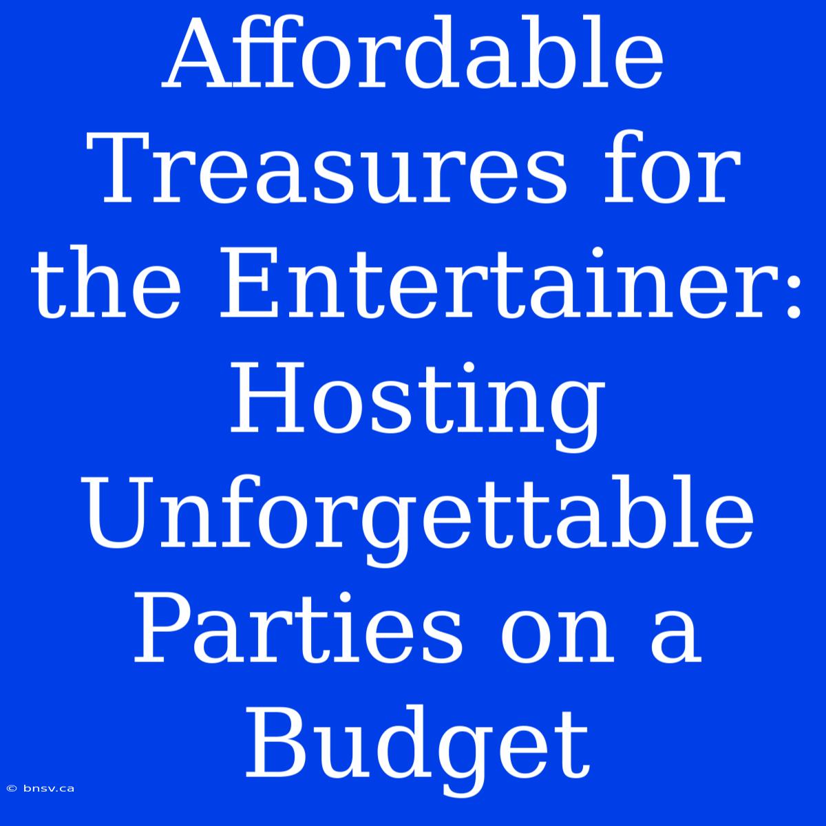 Affordable Treasures For The Entertainer: Hosting Unforgettable Parties On A Budget