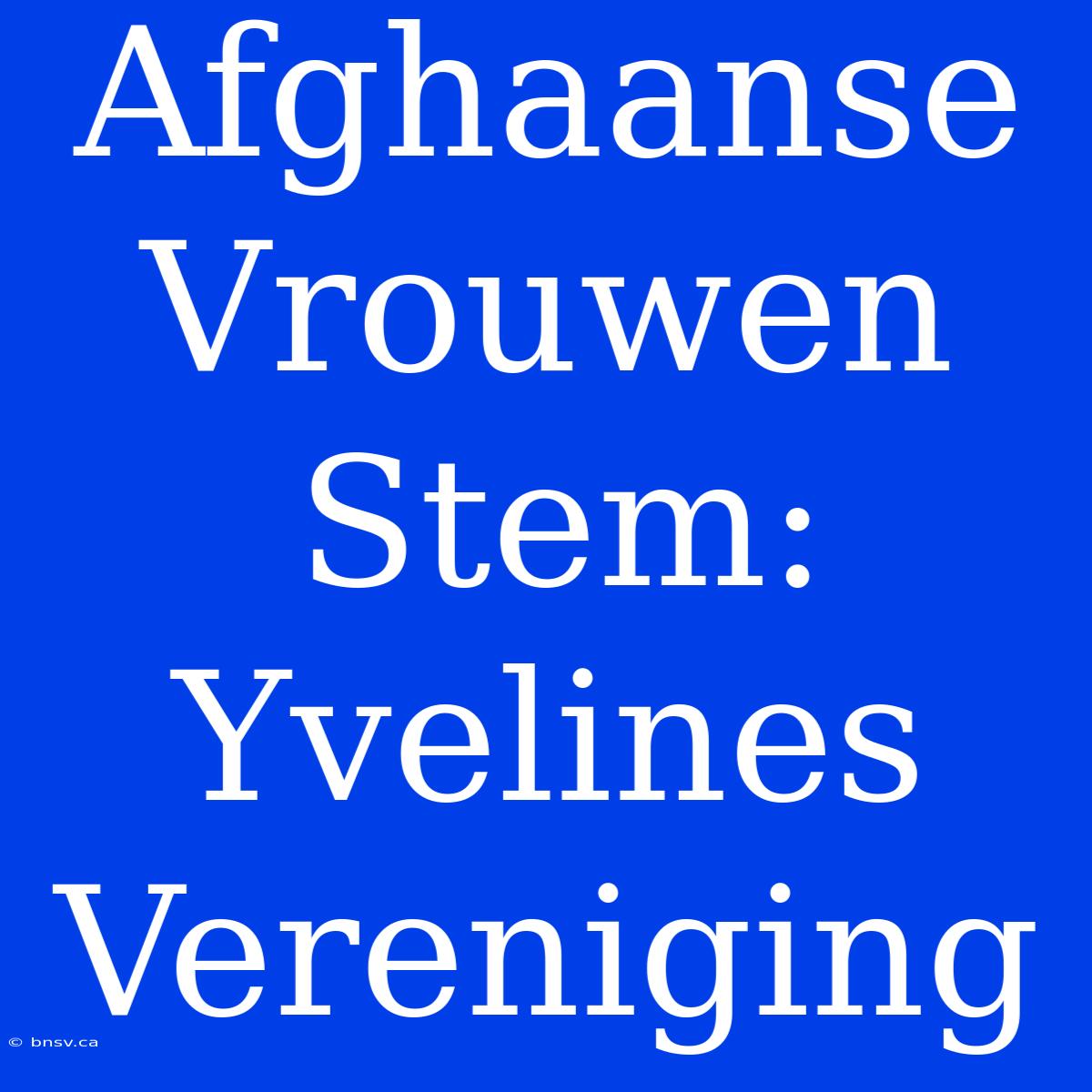 Afghaanse Vrouwen Stem: Yvelines Vereniging