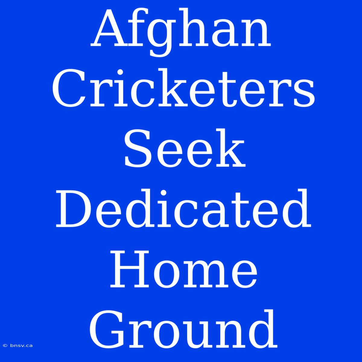 Afghan Cricketers Seek Dedicated Home Ground