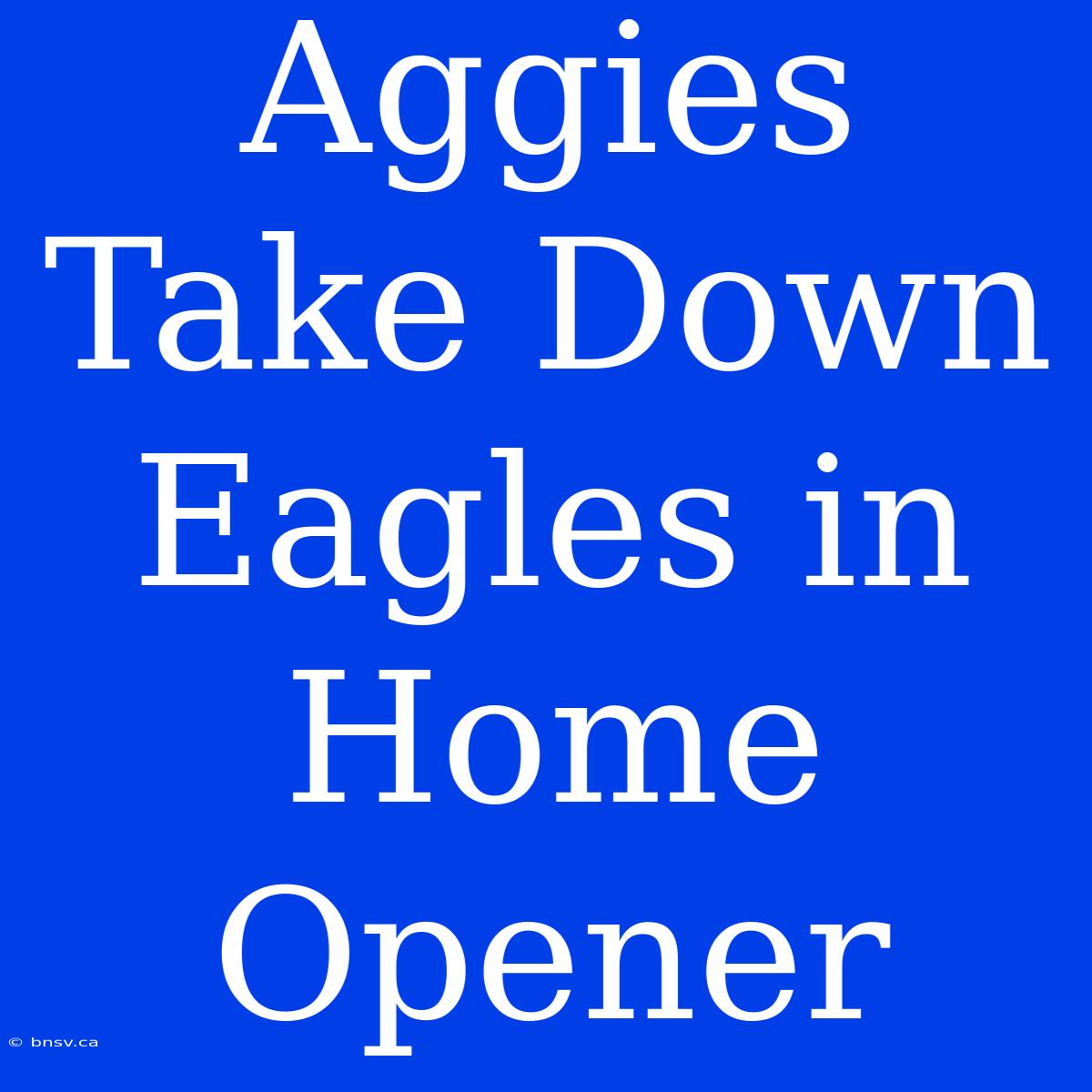 Aggies Take Down Eagles In Home Opener