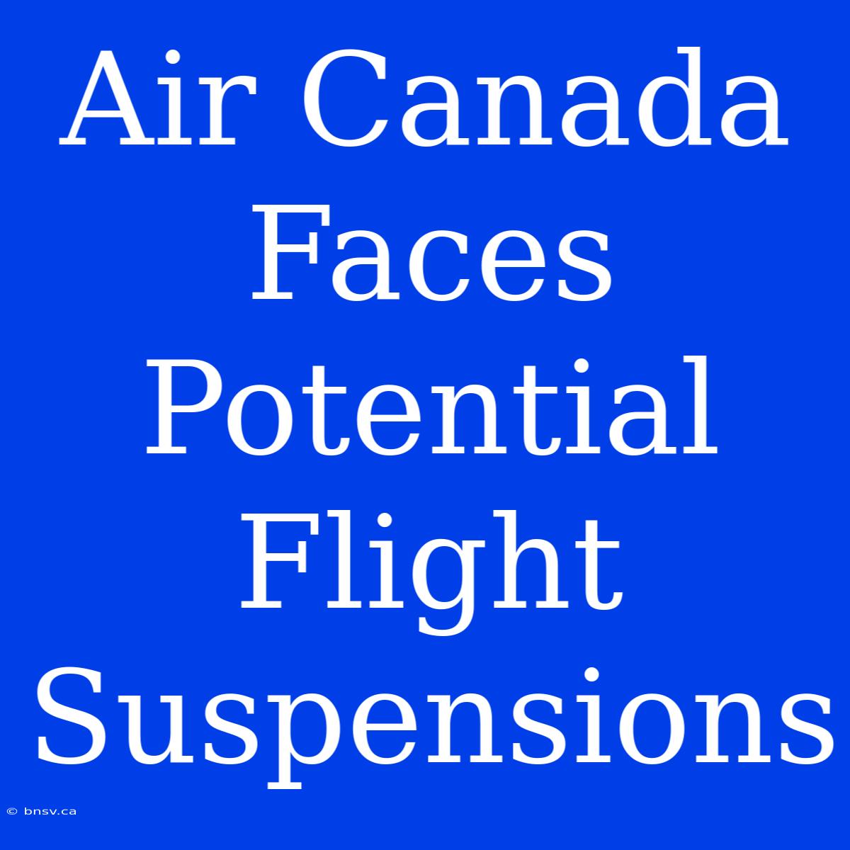 Air Canada Faces Potential Flight Suspensions