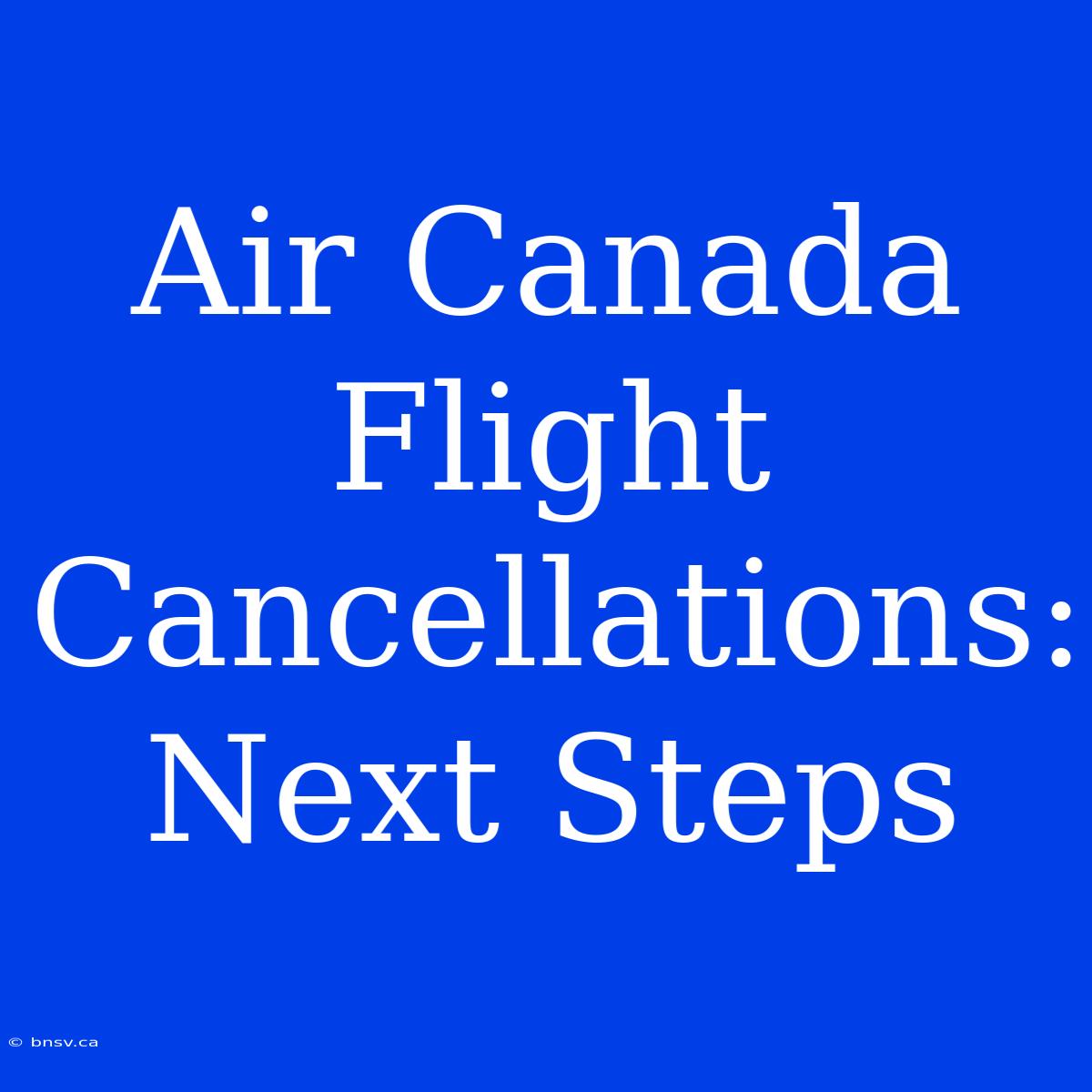 Air Canada Flight Cancellations:  Next Steps