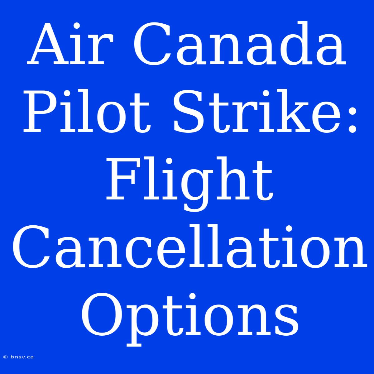 Air Canada Pilot Strike: Flight Cancellation Options