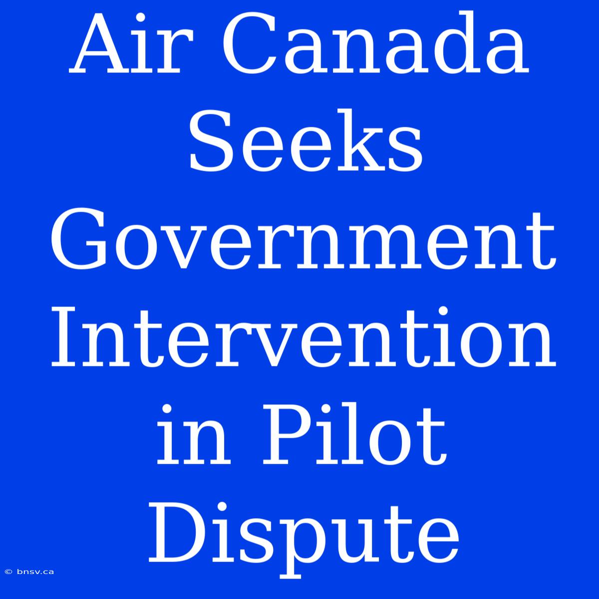 Air Canada Seeks Government Intervention In Pilot Dispute