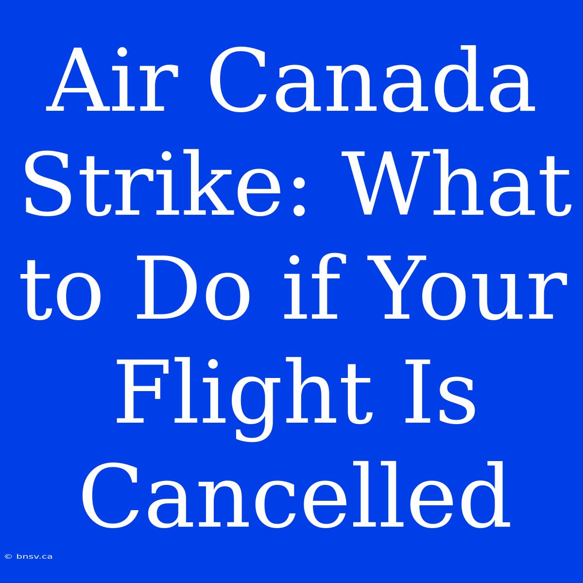 Air Canada Strike: What To Do If Your Flight Is Cancelled