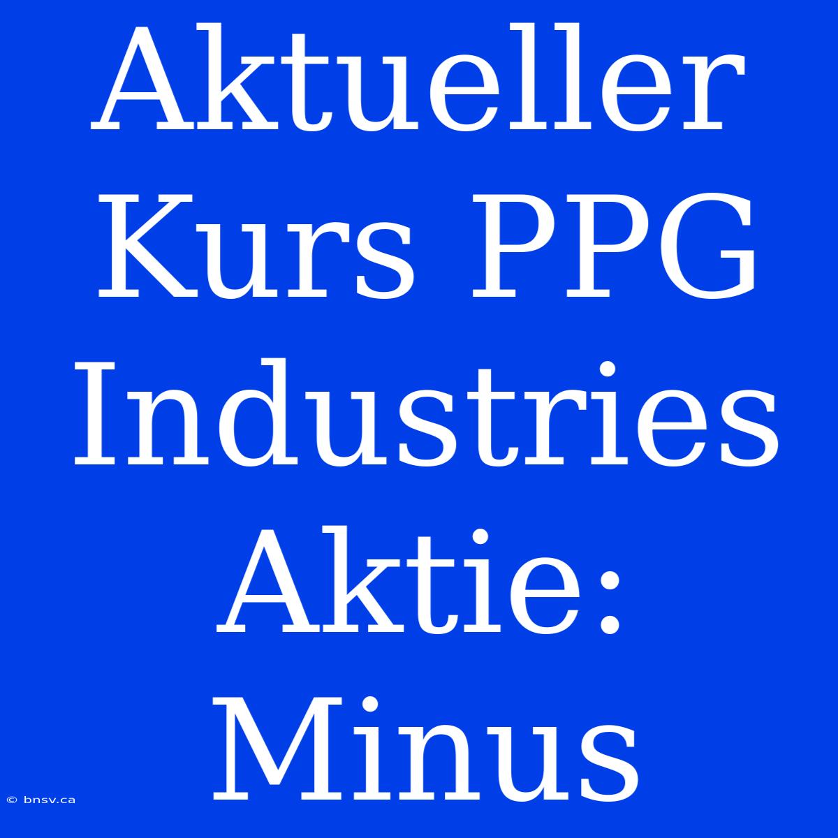 Aktueller Kurs PPG Industries Aktie: Minus