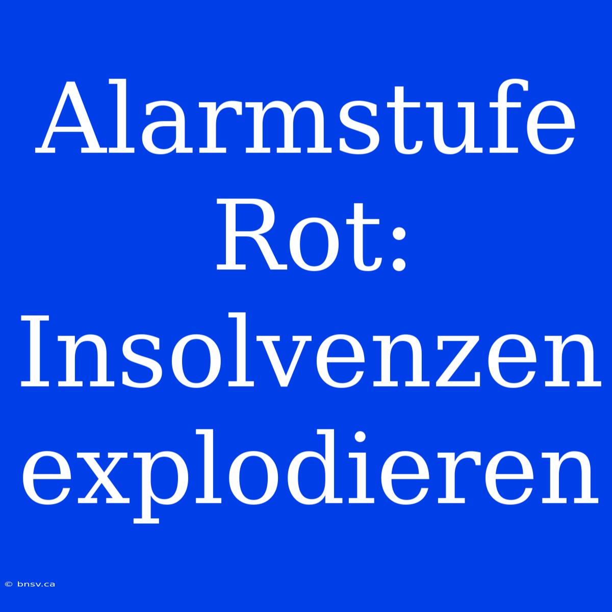 Alarmstufe Rot: Insolvenzen Explodieren