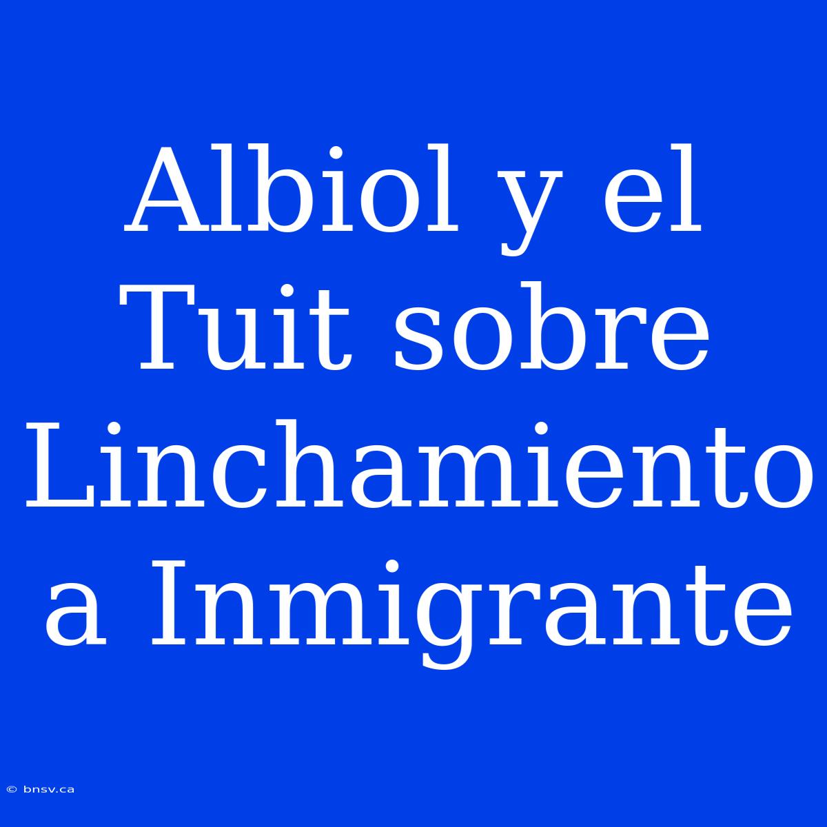 Albiol Y El Tuit Sobre Linchamiento A Inmigrante