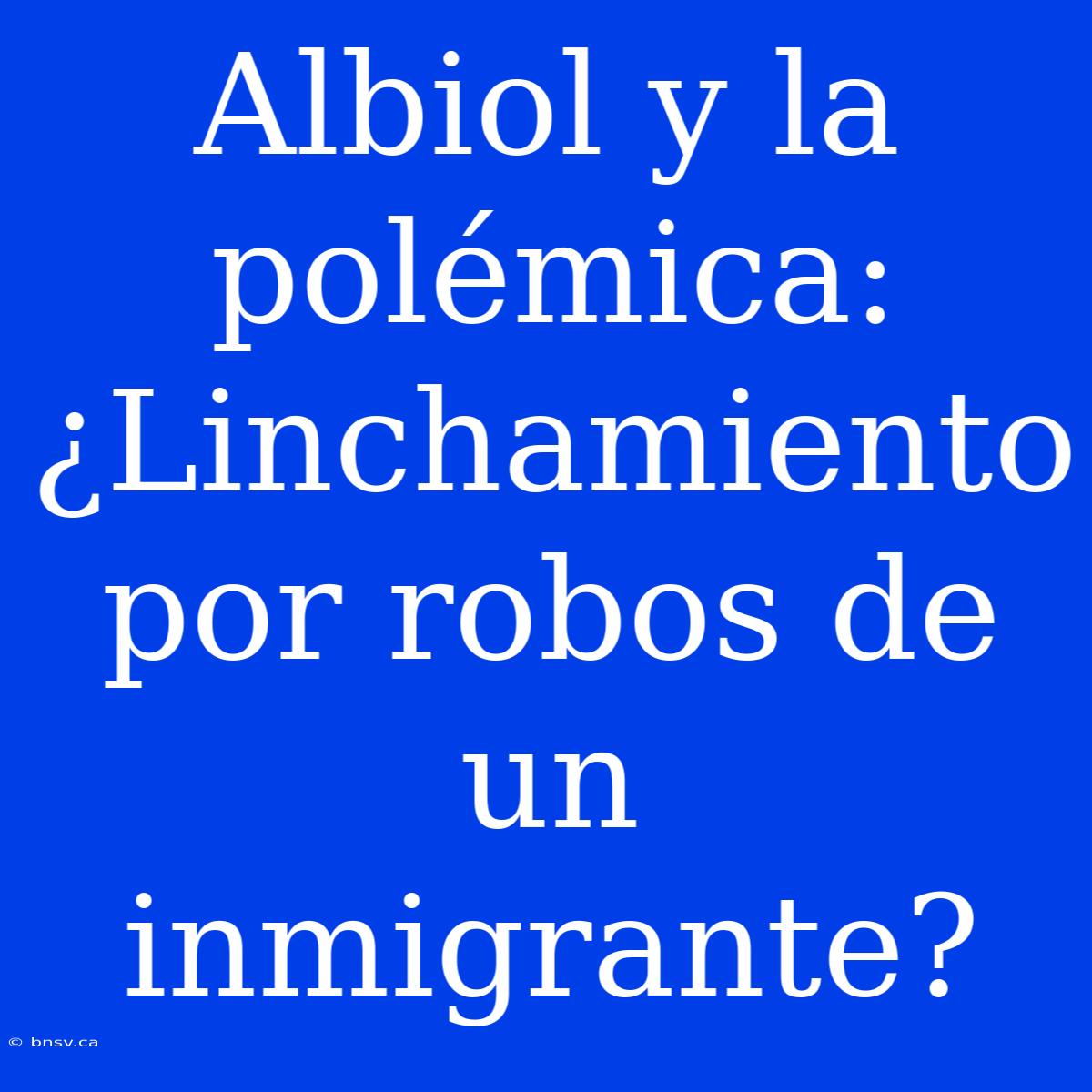 Albiol Y La Polémica: ¿Linchamiento Por Robos De Un Inmigrante?