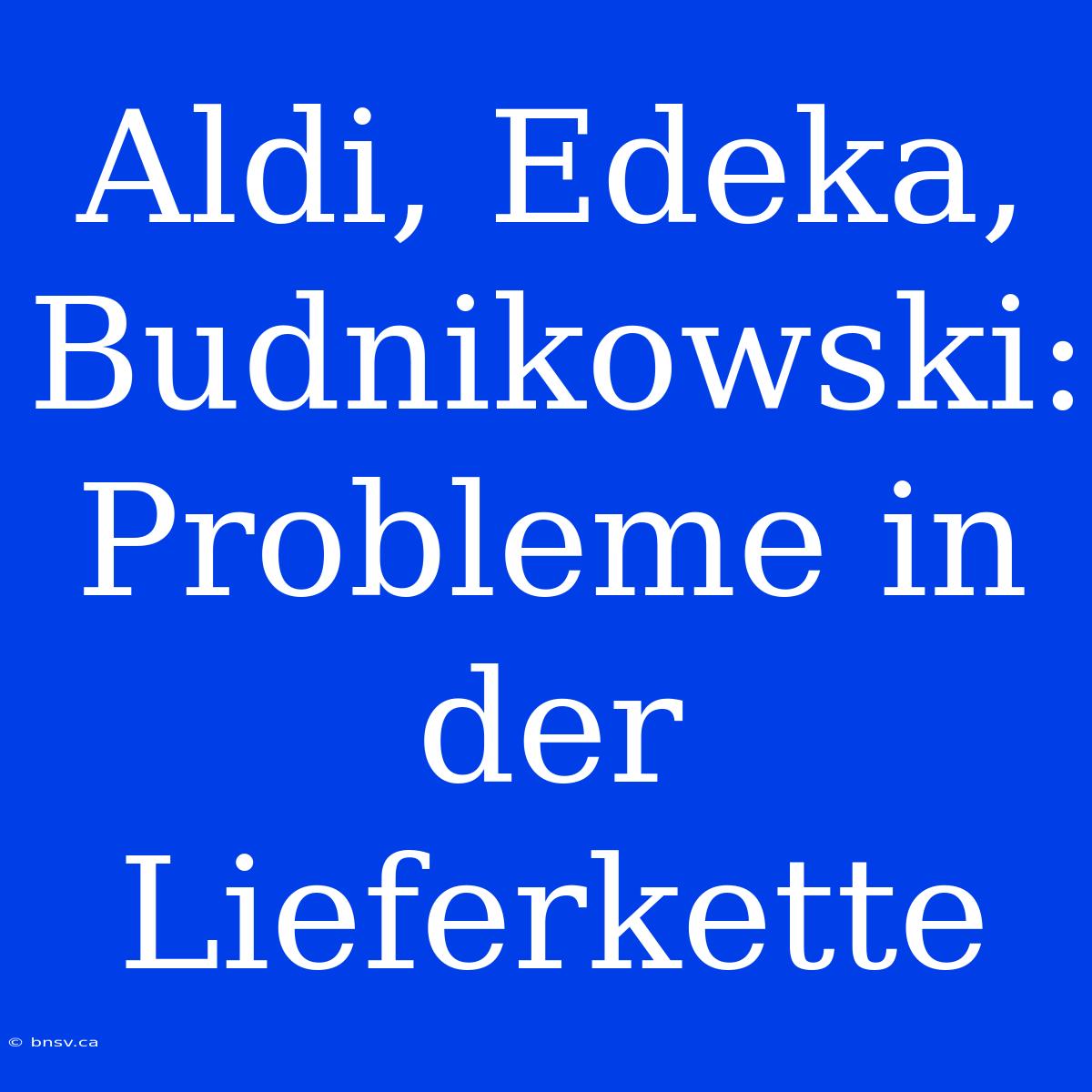 Aldi, Edeka, Budnikowski: Probleme In Der Lieferkette