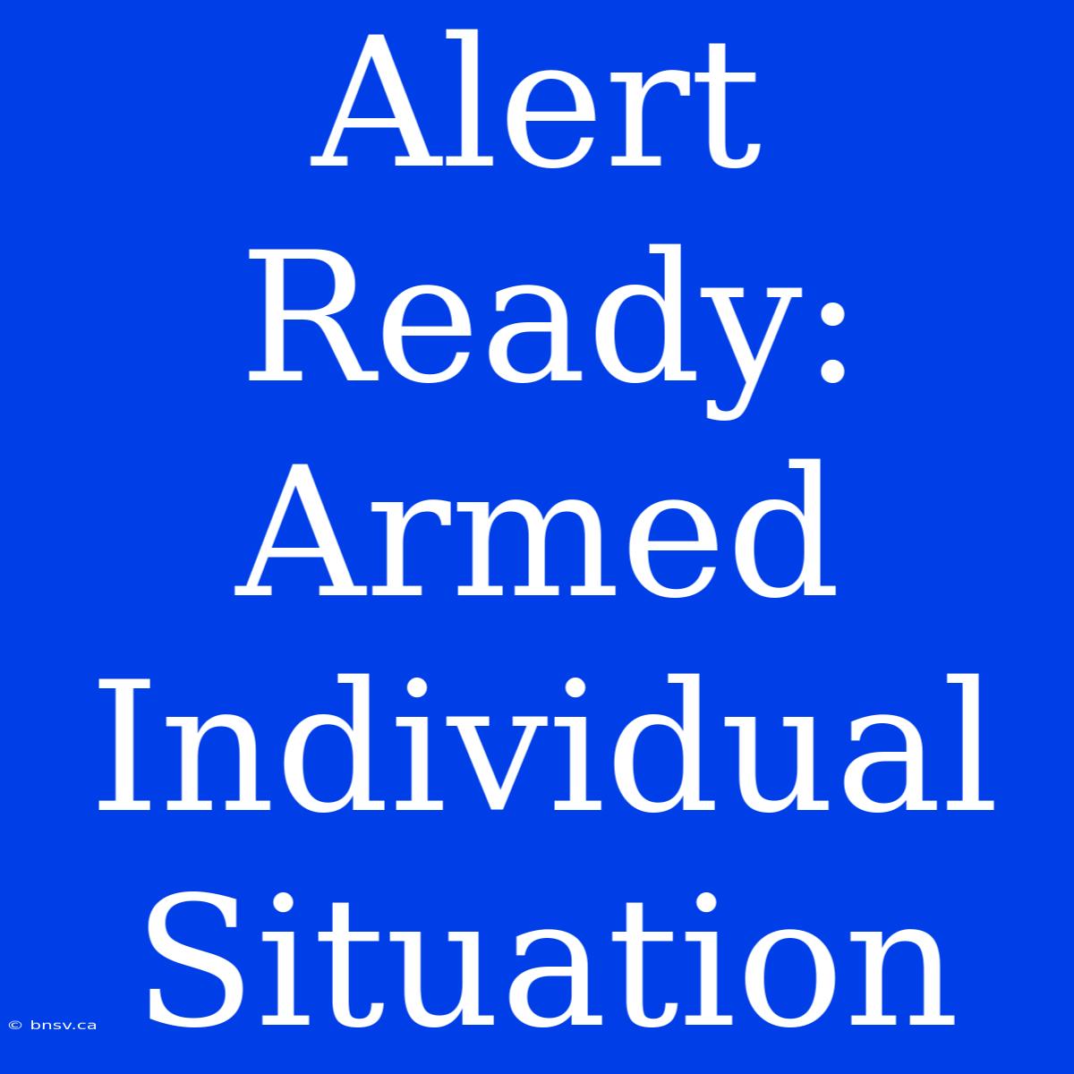 Alert Ready: Armed Individual Situation