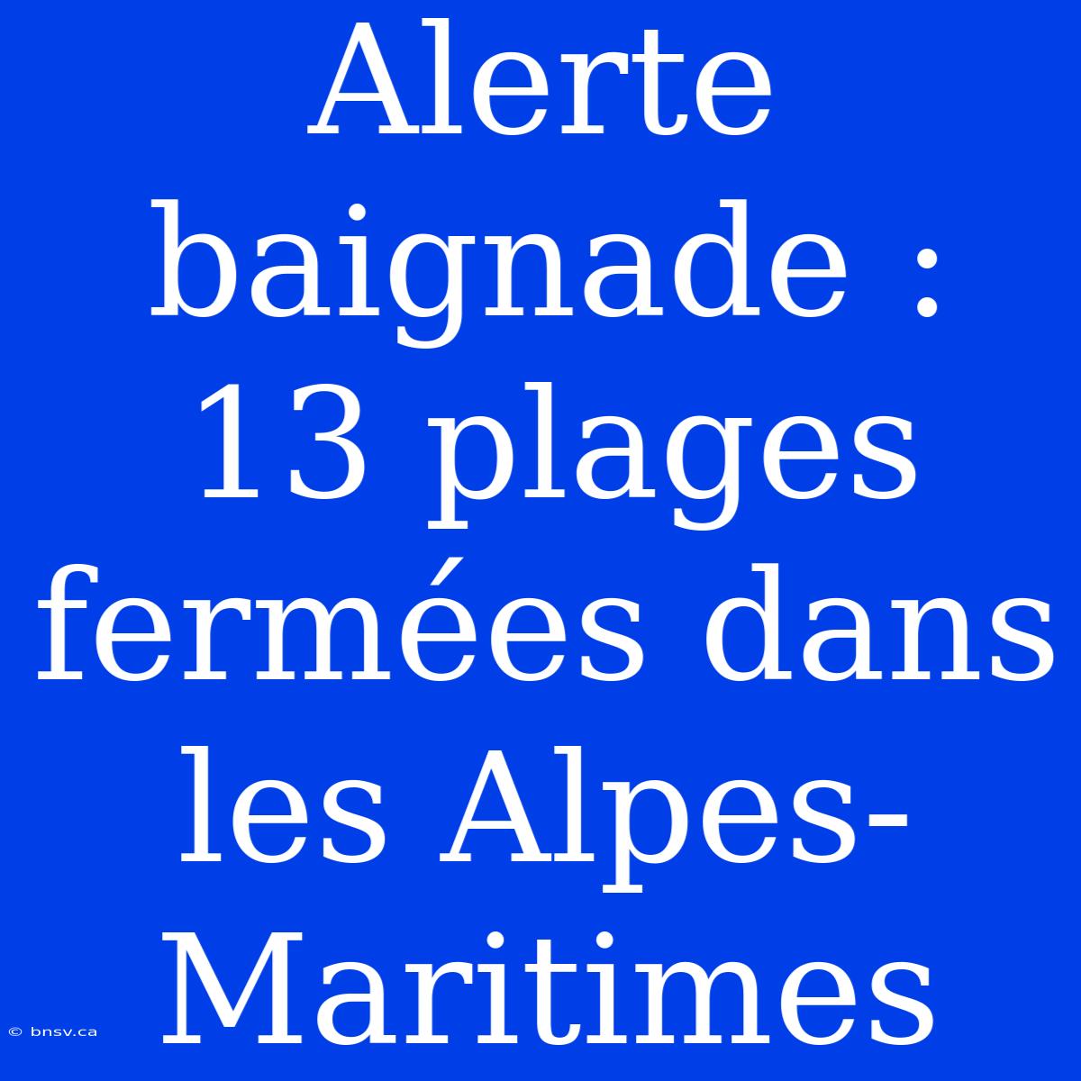 Alerte Baignade : 13 Plages Fermées Dans Les Alpes-Maritimes