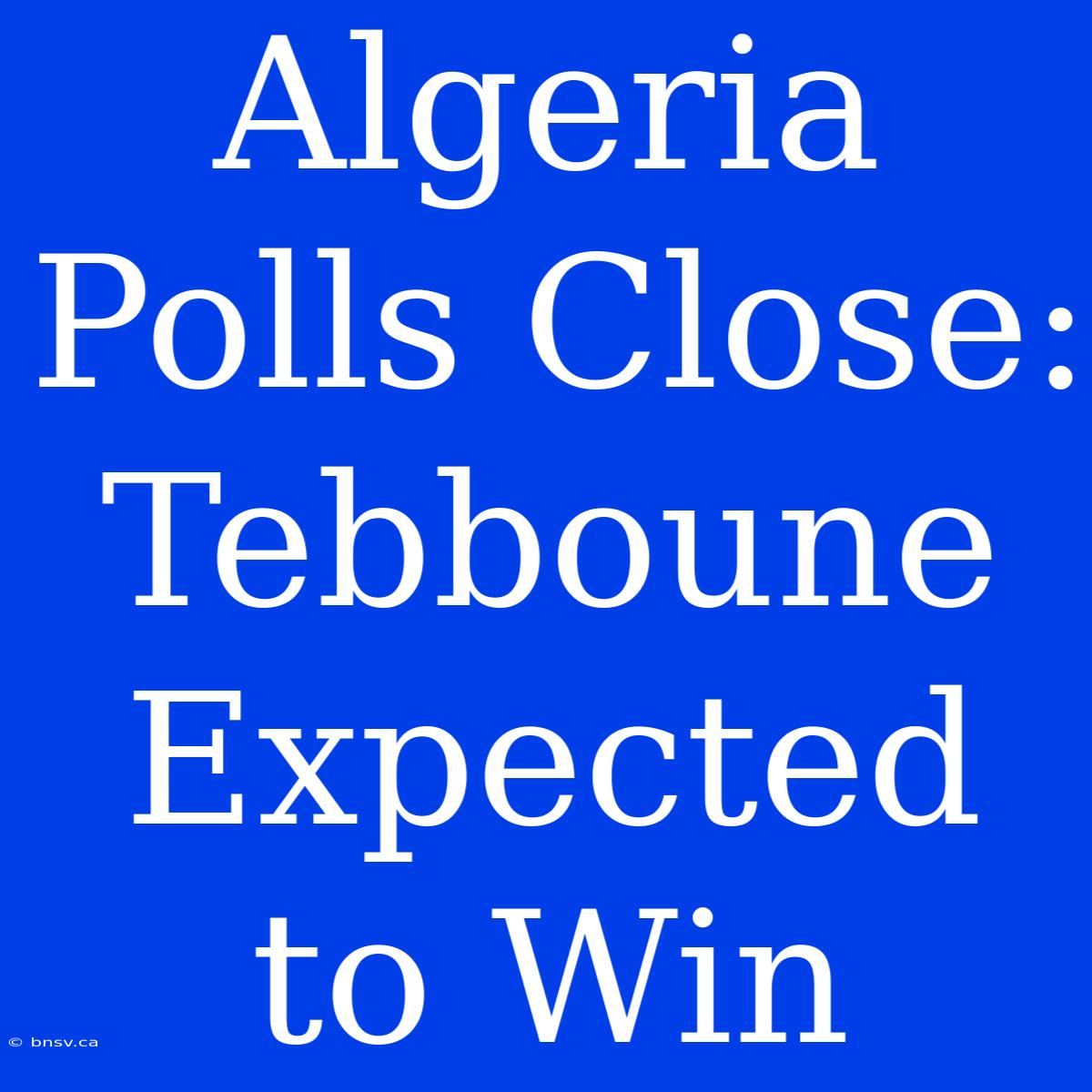 Algeria Polls Close: Tebboune Expected To Win