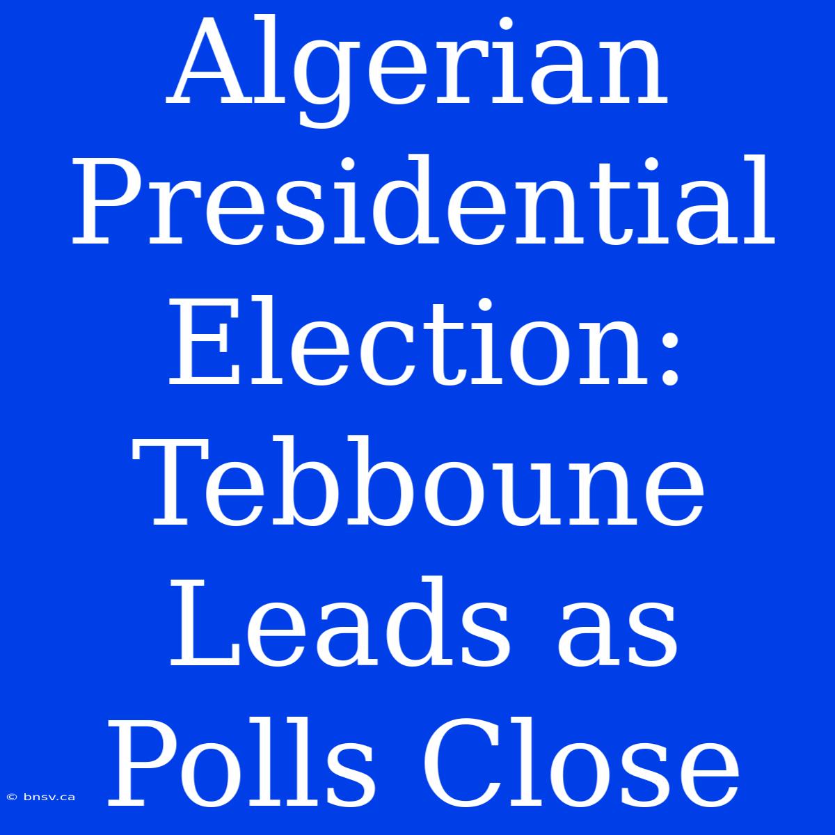 Algerian Presidential Election: Tebboune Leads As Polls Close