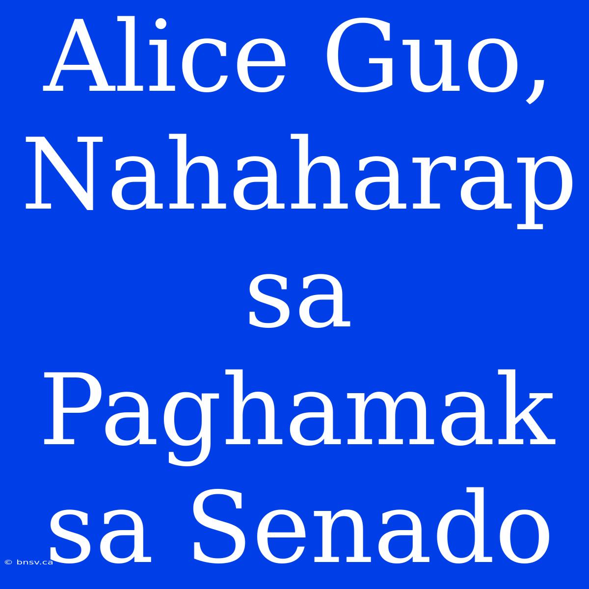 Alice Guo, Nahaharap Sa Paghamak Sa Senado