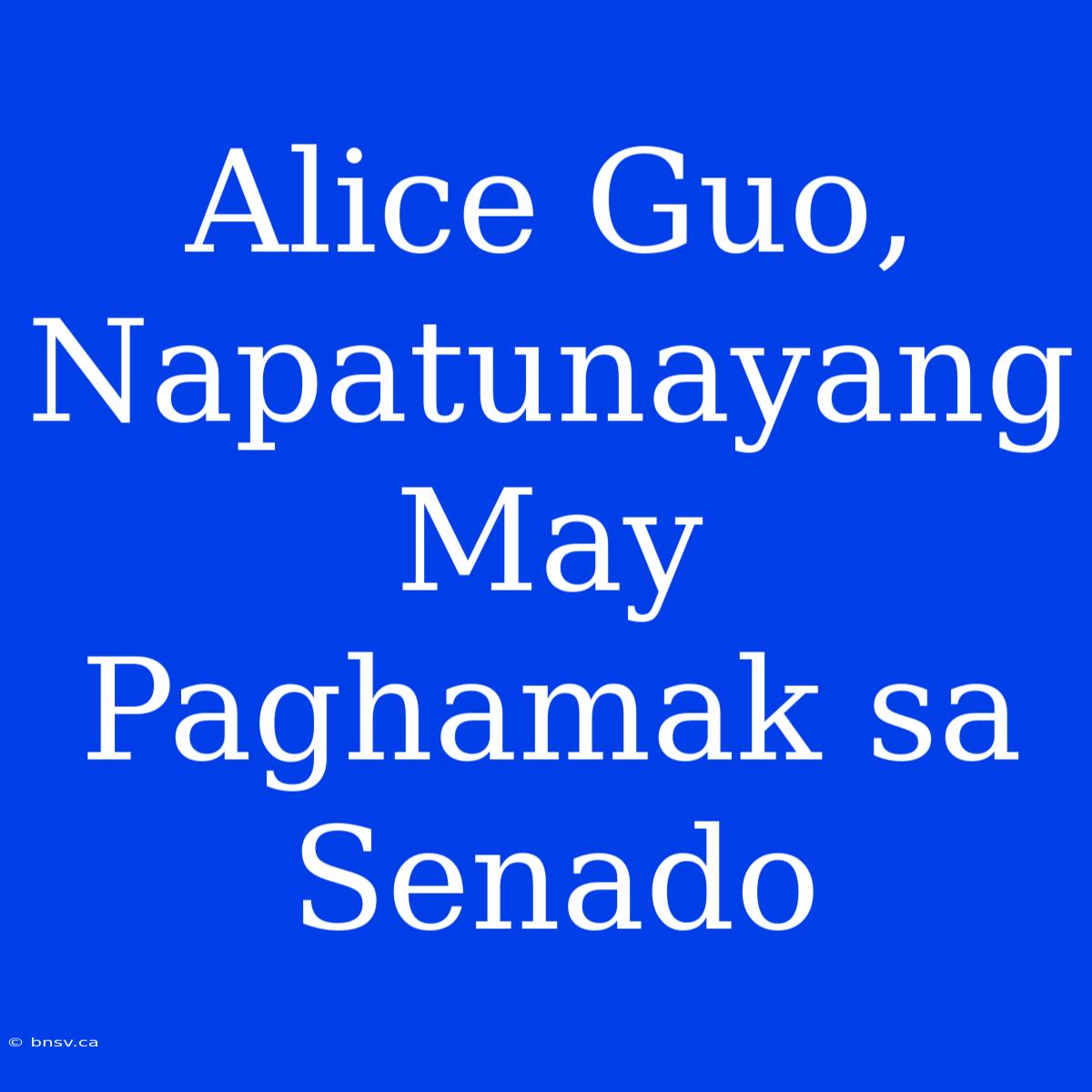 Alice Guo, Napatunayang May Paghamak Sa Senado