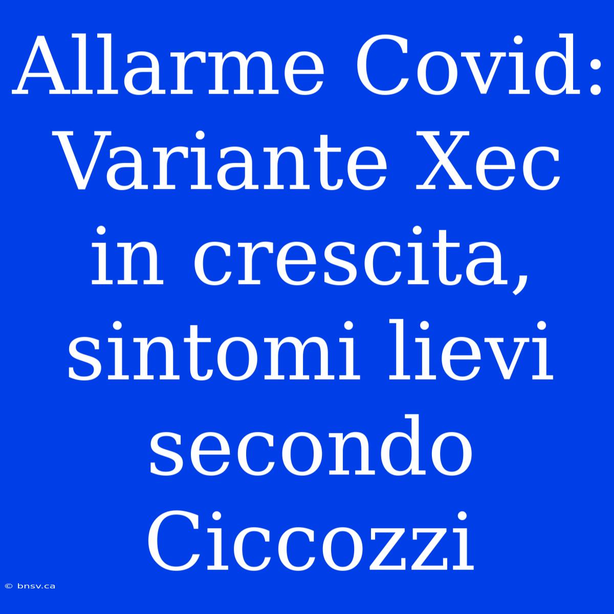 Allarme Covid: Variante Xec In Crescita, Sintomi Lievi Secondo Ciccozzi