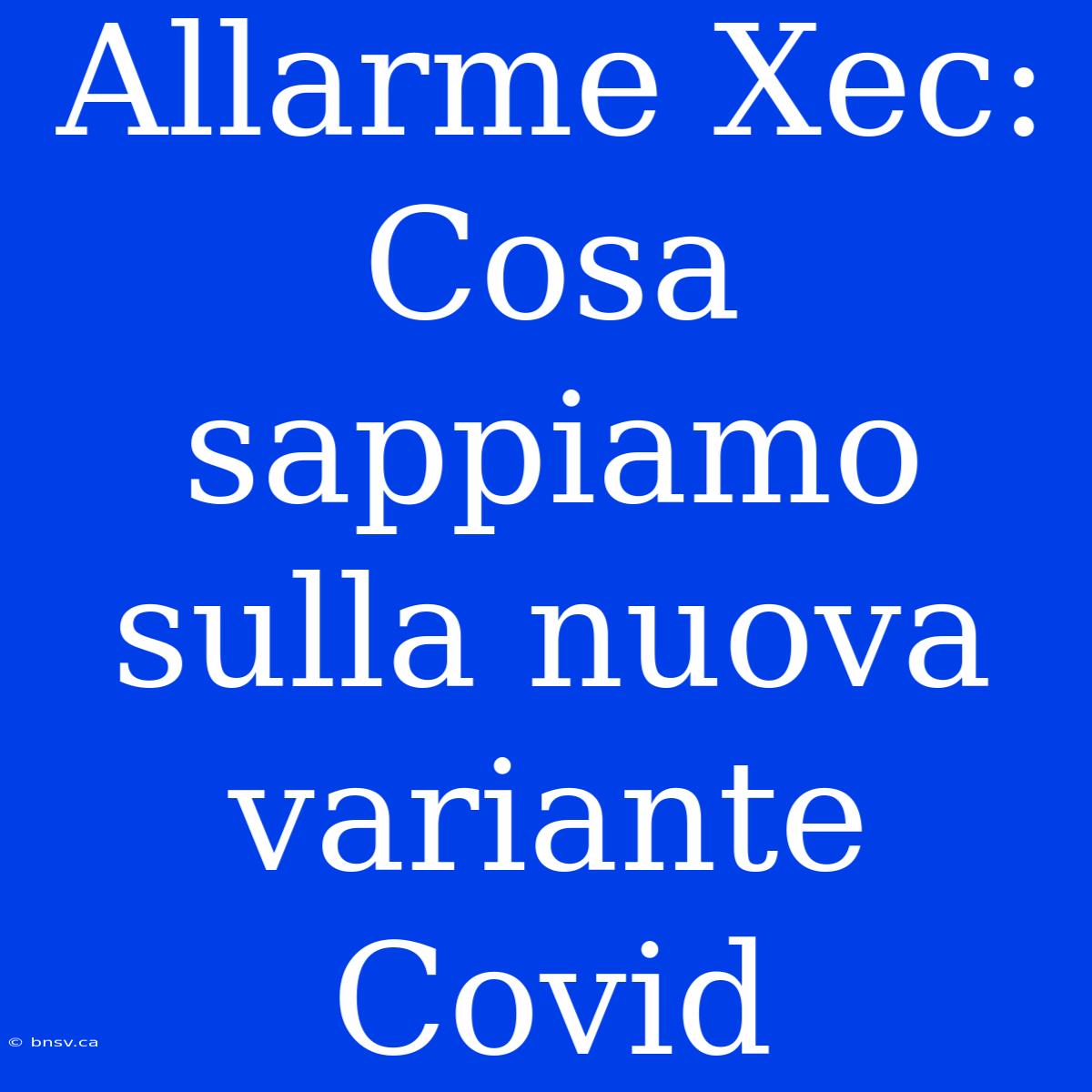 Allarme Xec: Cosa Sappiamo Sulla Nuova Variante Covid