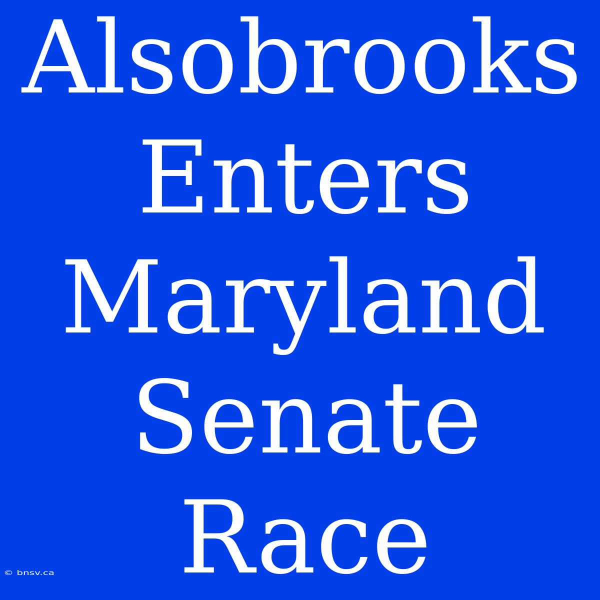 Alsobrooks Enters Maryland Senate Race