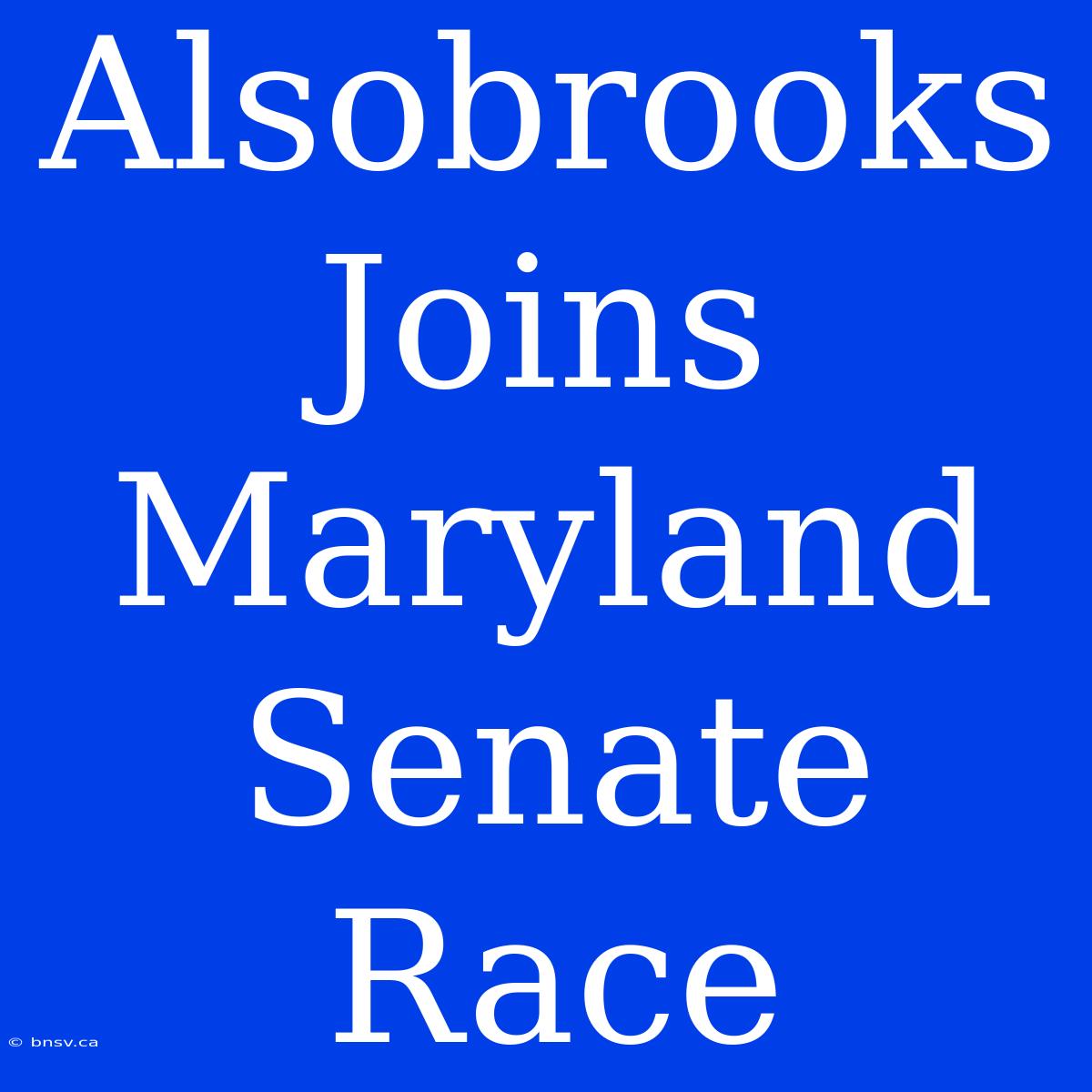 Alsobrooks Joins Maryland Senate Race