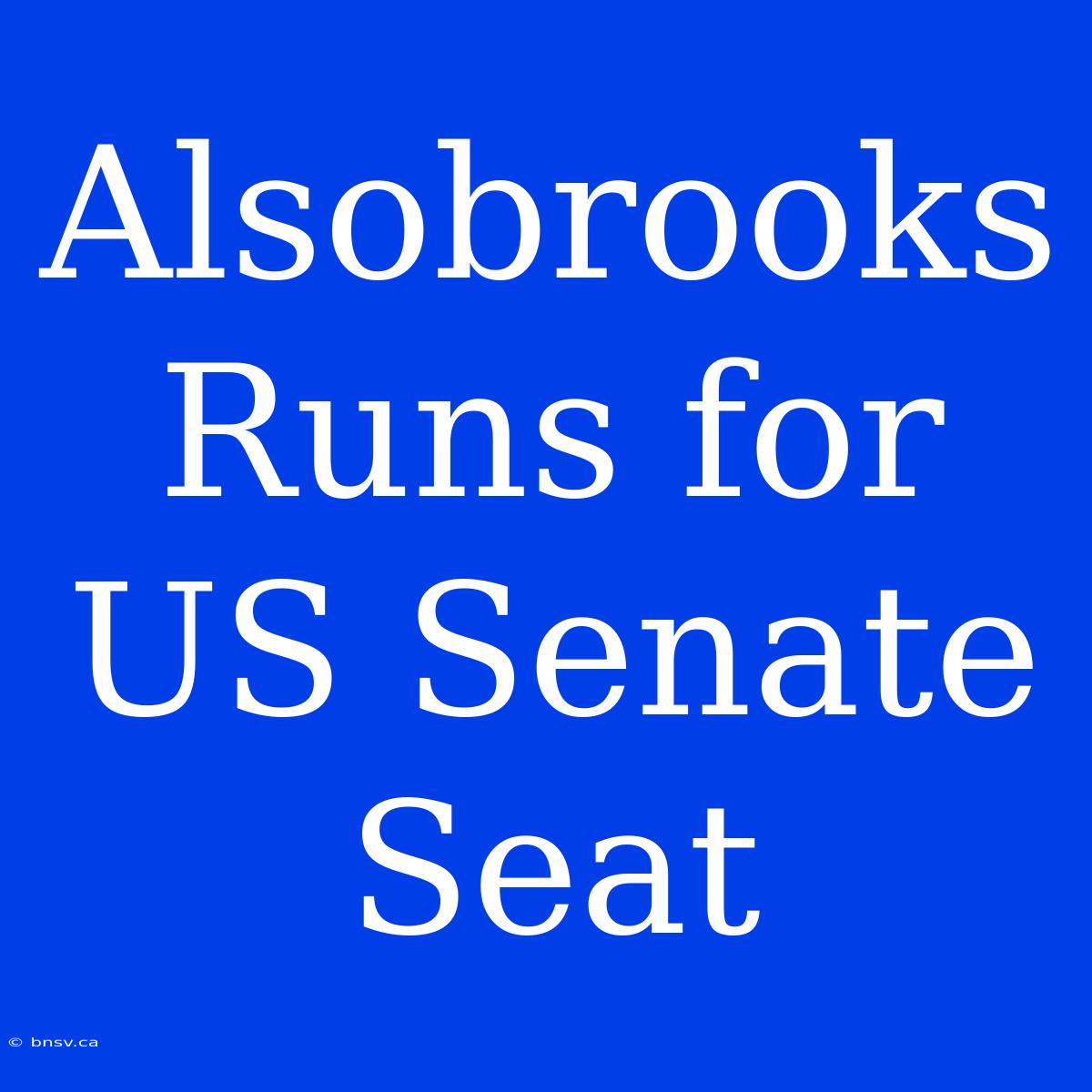 Alsobrooks Runs For US Senate Seat