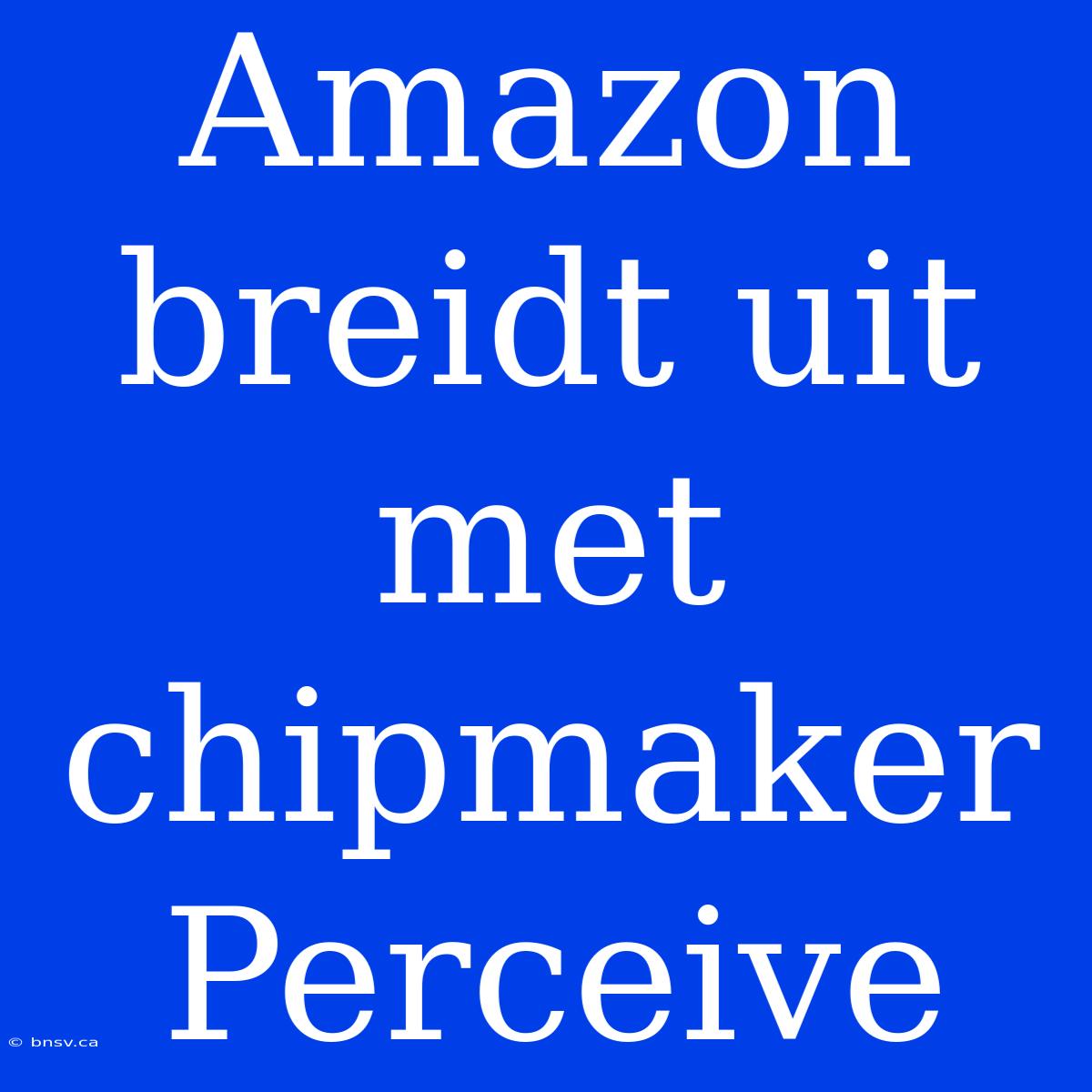 Amazon Breidt Uit Met Chipmaker Perceive