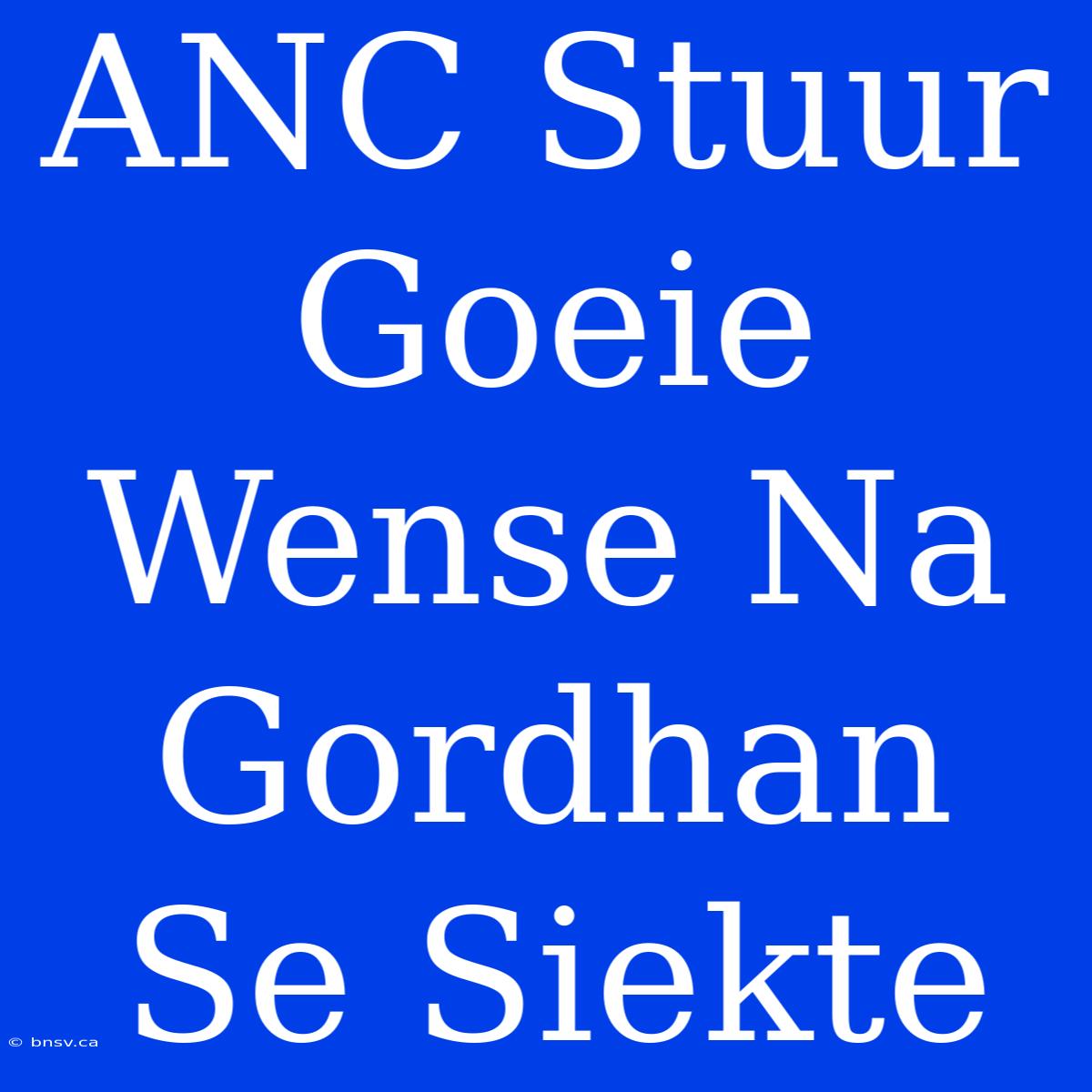 ANC Stuur Goeie Wense Na Gordhan Se Siekte