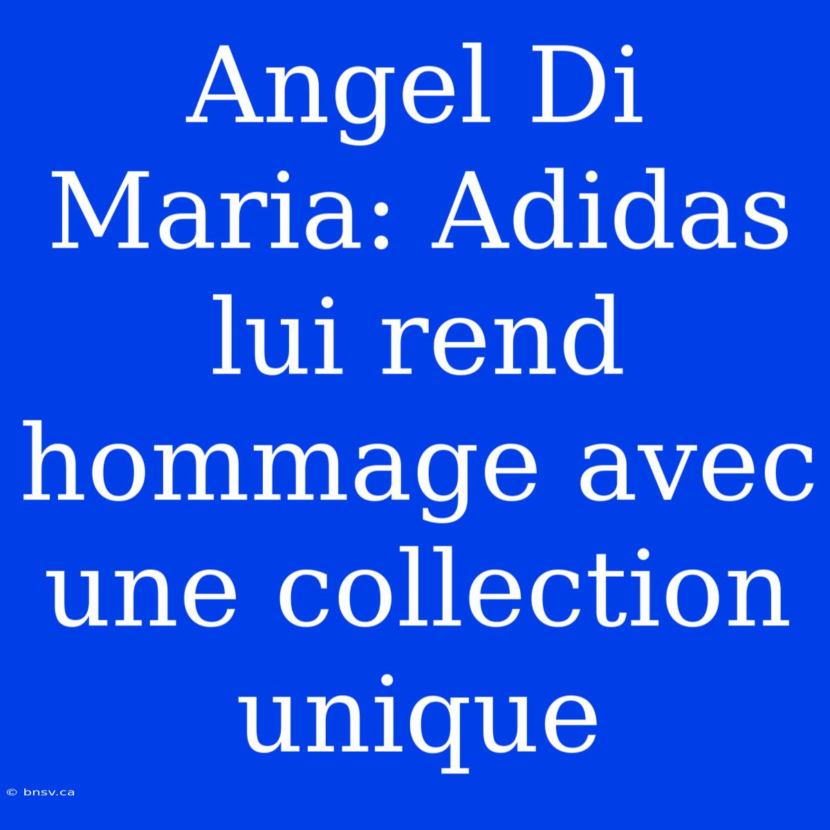 Angel Di Maria: Adidas Lui Rend Hommage Avec Une Collection Unique