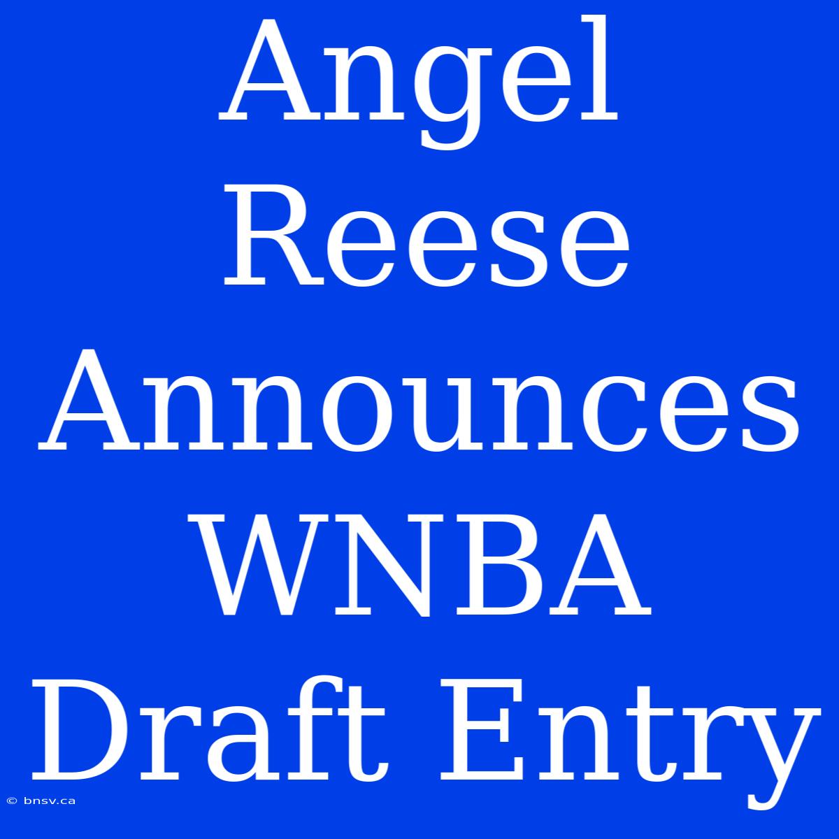 Angel Reese Announces WNBA Draft Entry